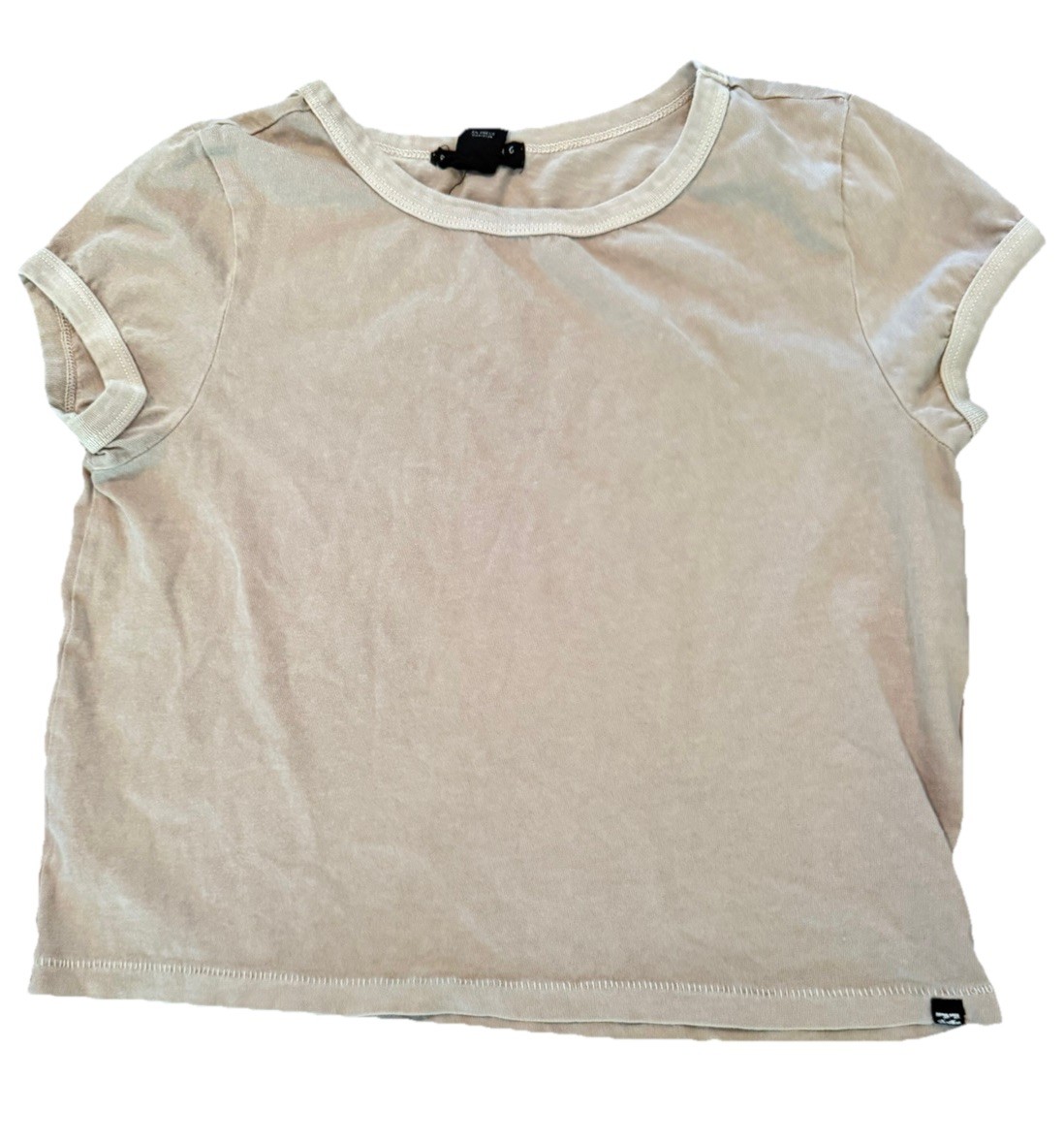 Juniors Billabong Essentials Tan Small T-shirt, Pre-owned