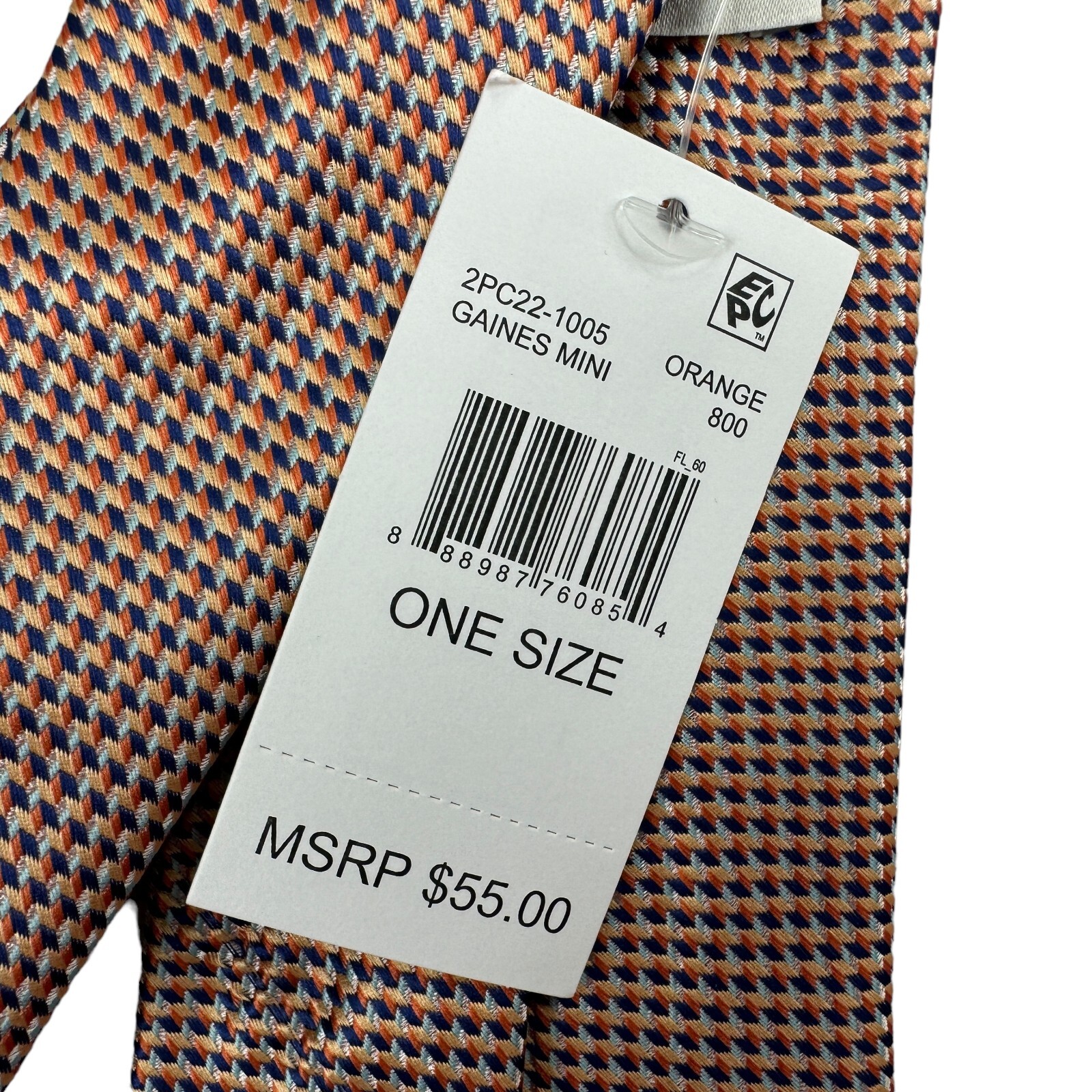 Perry Ellis Mens Gaines Mini-Print Classic Neck Tie Orange 3 1/8″