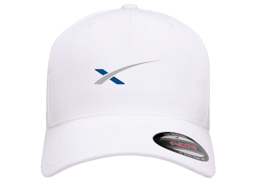 Space X Logo Hat Tesla SpaceX Emblem on Black Flexfit Baseball Cap S/M and L/XL