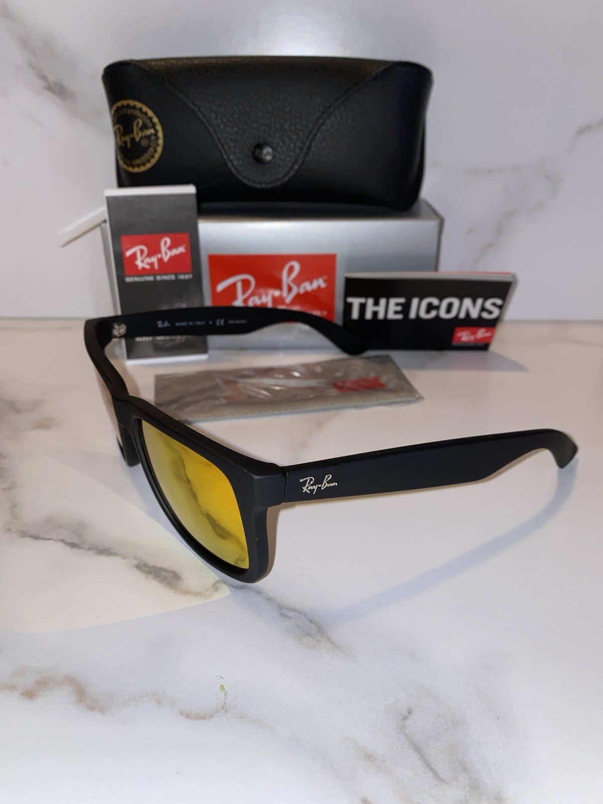 *BRAND NEW* Ray-Ban RB4165 Man Polarized Sunglasses Justin Red Orange Lens UV400