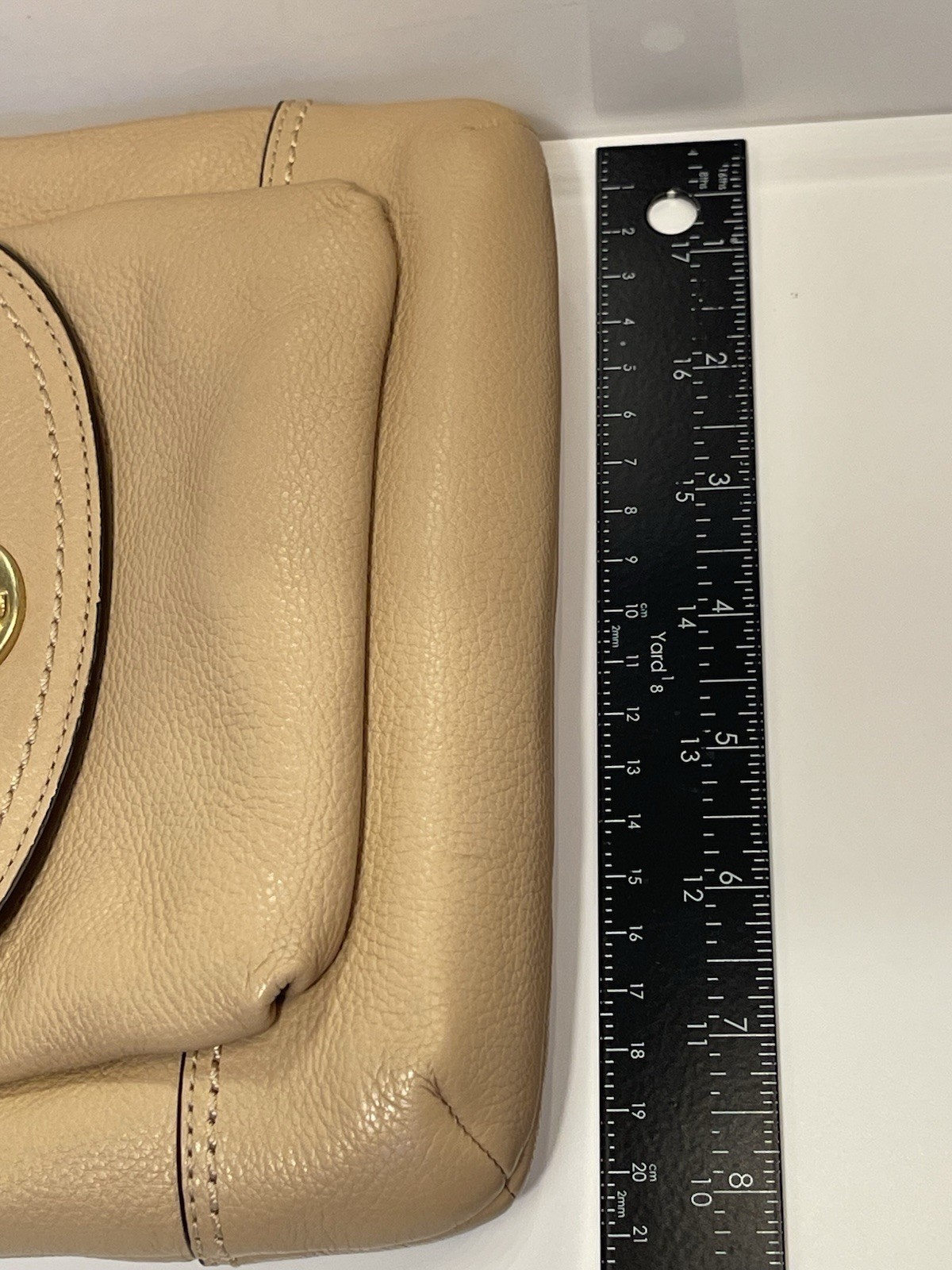 Coach Park Nude Leather Swingpack Crossbody Zip & Turn lock Brass Hardware Bag
