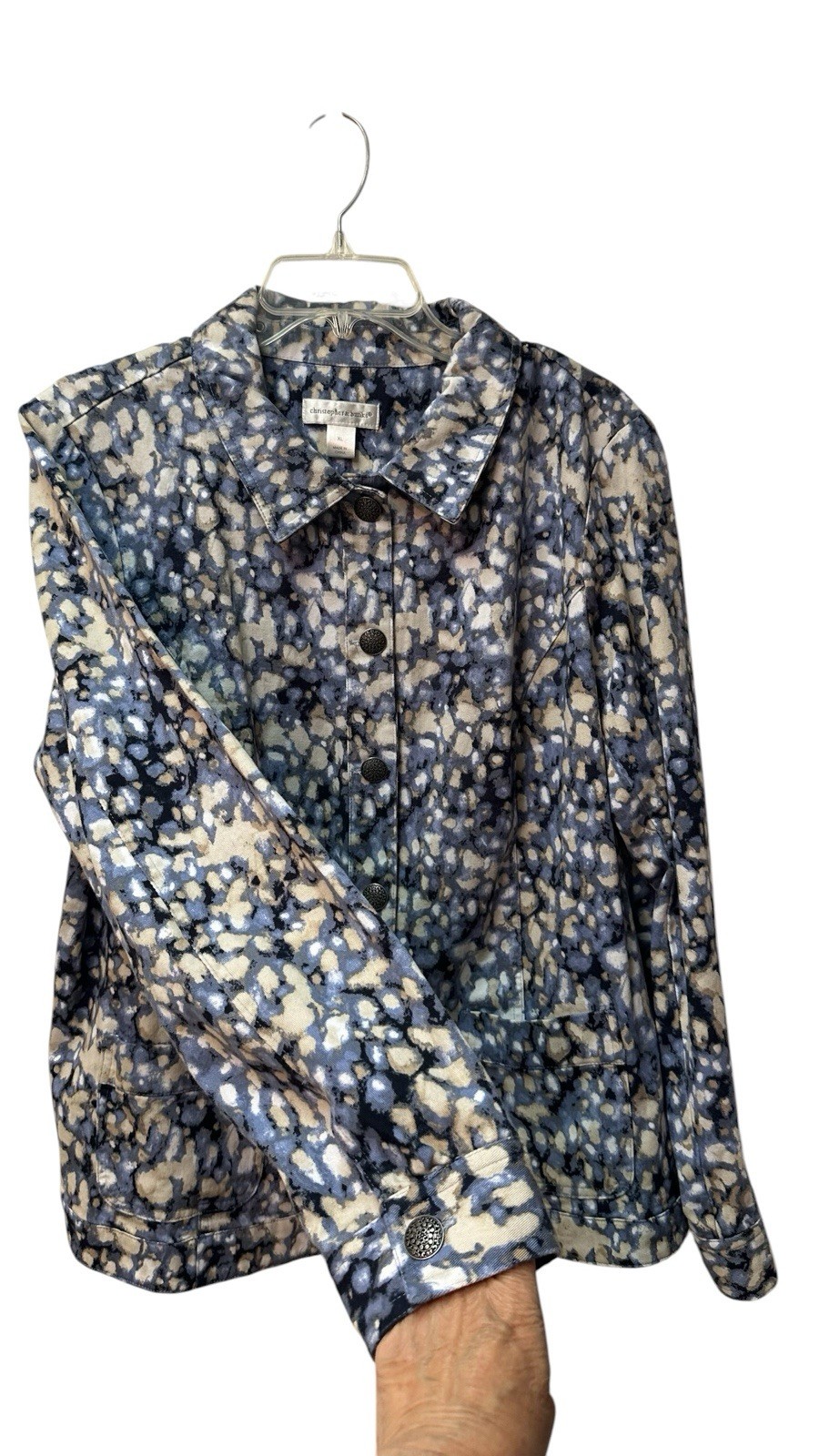 Christopher & Banks Jacket 6-Button Women XL Multicolor Abstract Long Sleeve