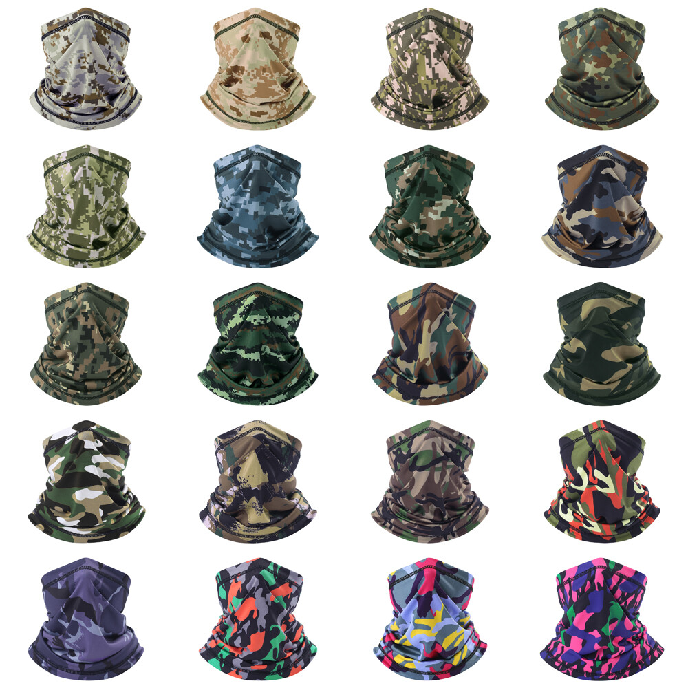 Camo Neck Gaiter Mask Face Scarf Bandana Tube Cover Balaclava Headband Headwrap