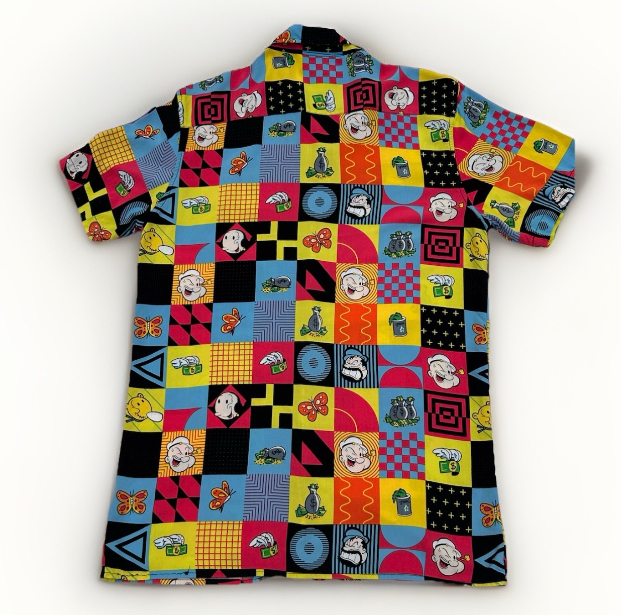 Reason Popeye Matching Set Mens M Button Shirt Swim Trunks Retro Graphic