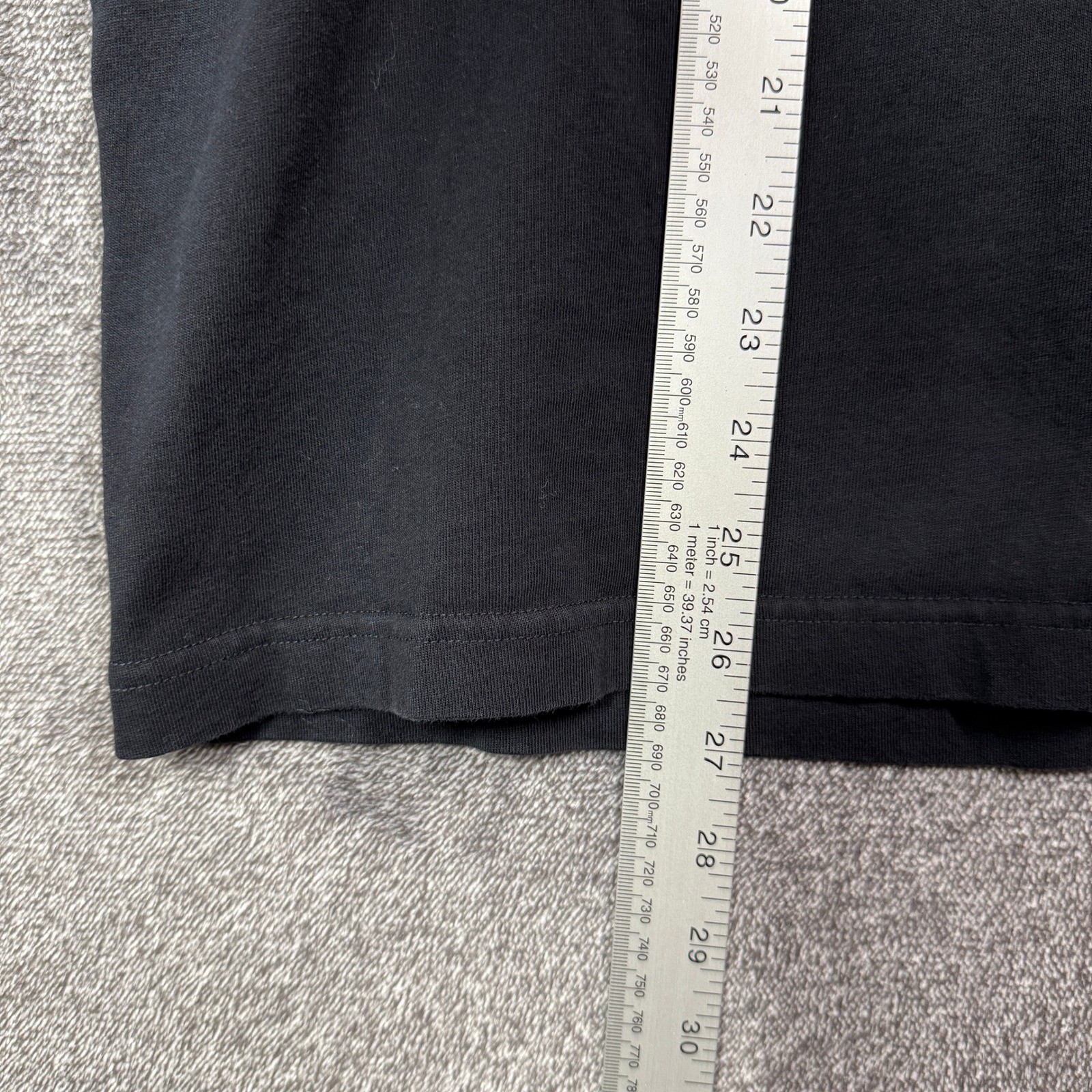 Lands End Super-T Shirt Mens L Black Mock Neck Long Sleeve Cotton
