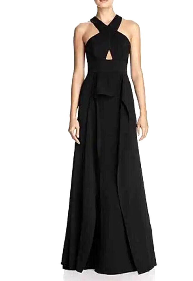 NWT BCBG MAXAZRIA SIZE 4 BRYLEIGH CRISSCROSS HALTER GOWN MAXI DRESS $368