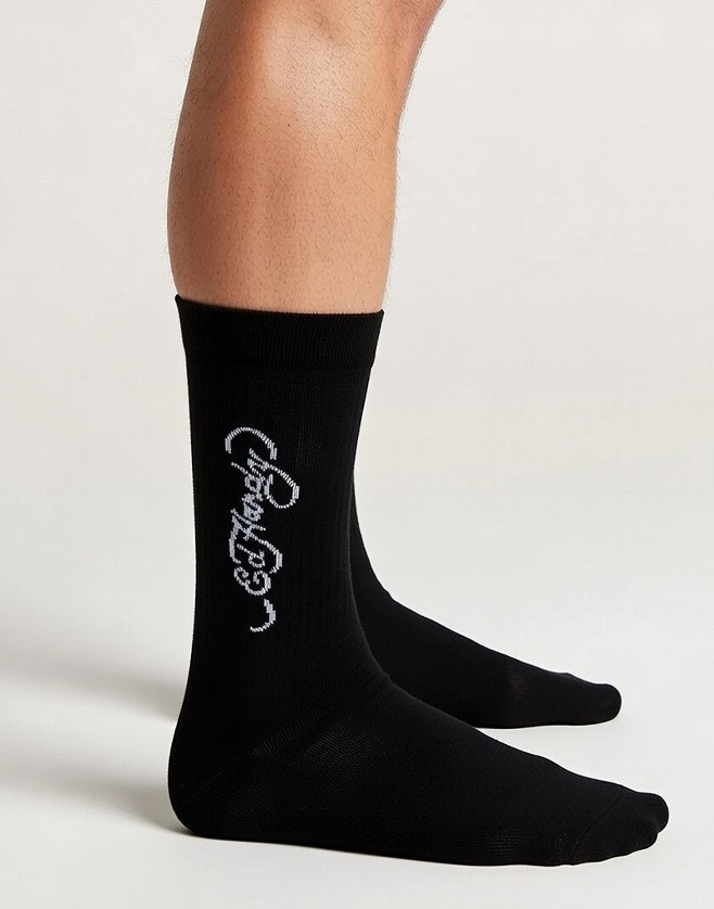 ED HARDY | Mens Black Signature Crew Socks | One Size UK 6-11 EU 39-46