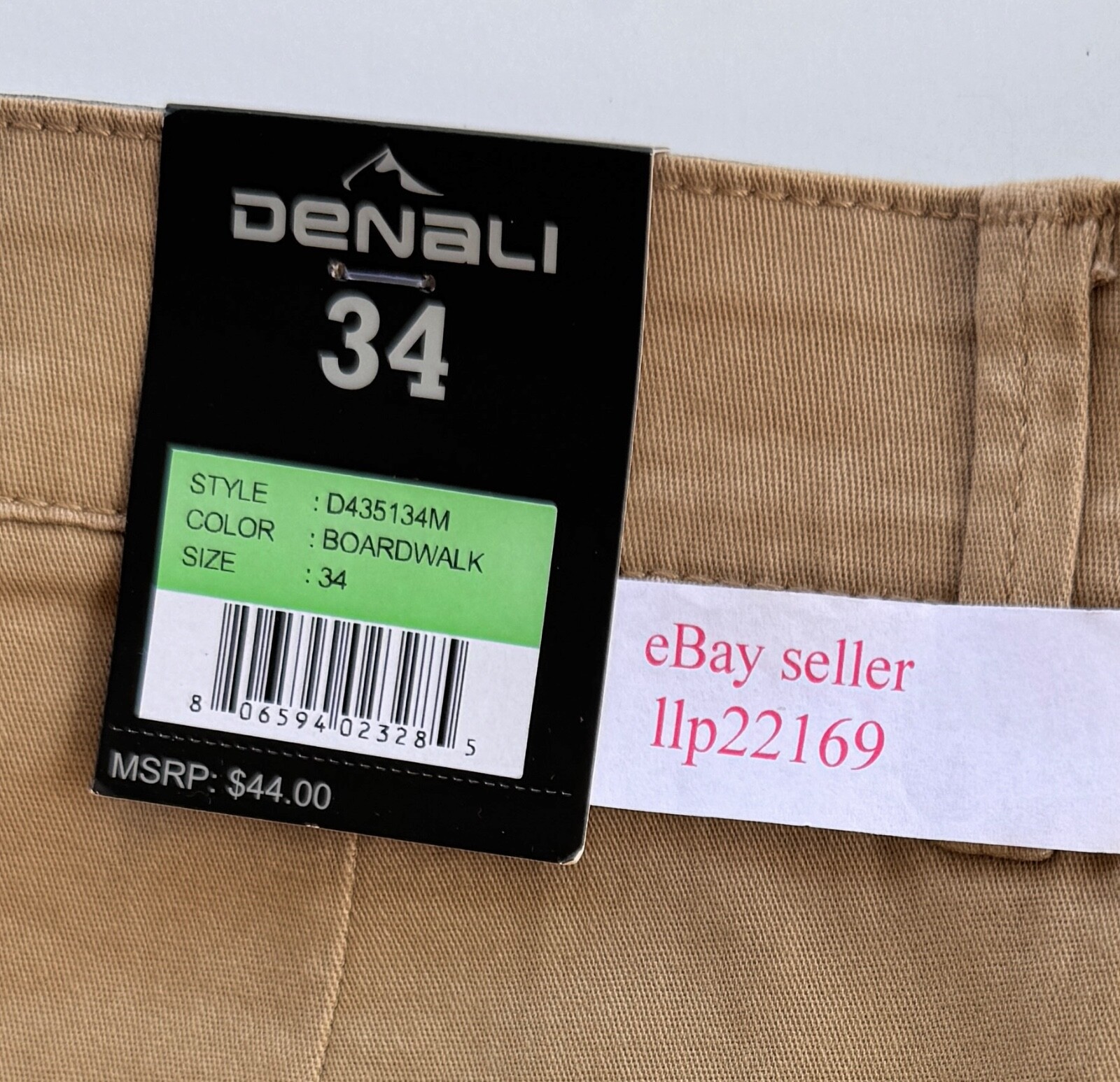 DENALI Men’s Stretch Cargo Shorts (SIZE 34) Flex Waist BOARDWALK TAN New $44 Tag