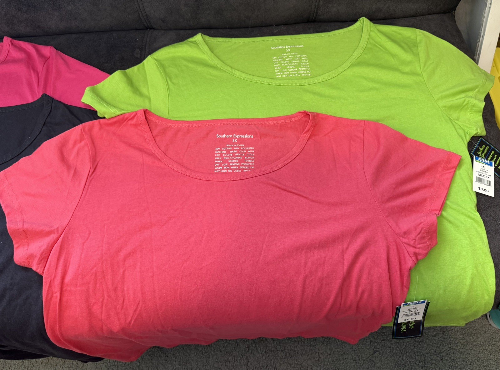 NWT Lot of (4) Women’s Plus 3X Southern Expressions Scoop Neck Short Sleeve Tees