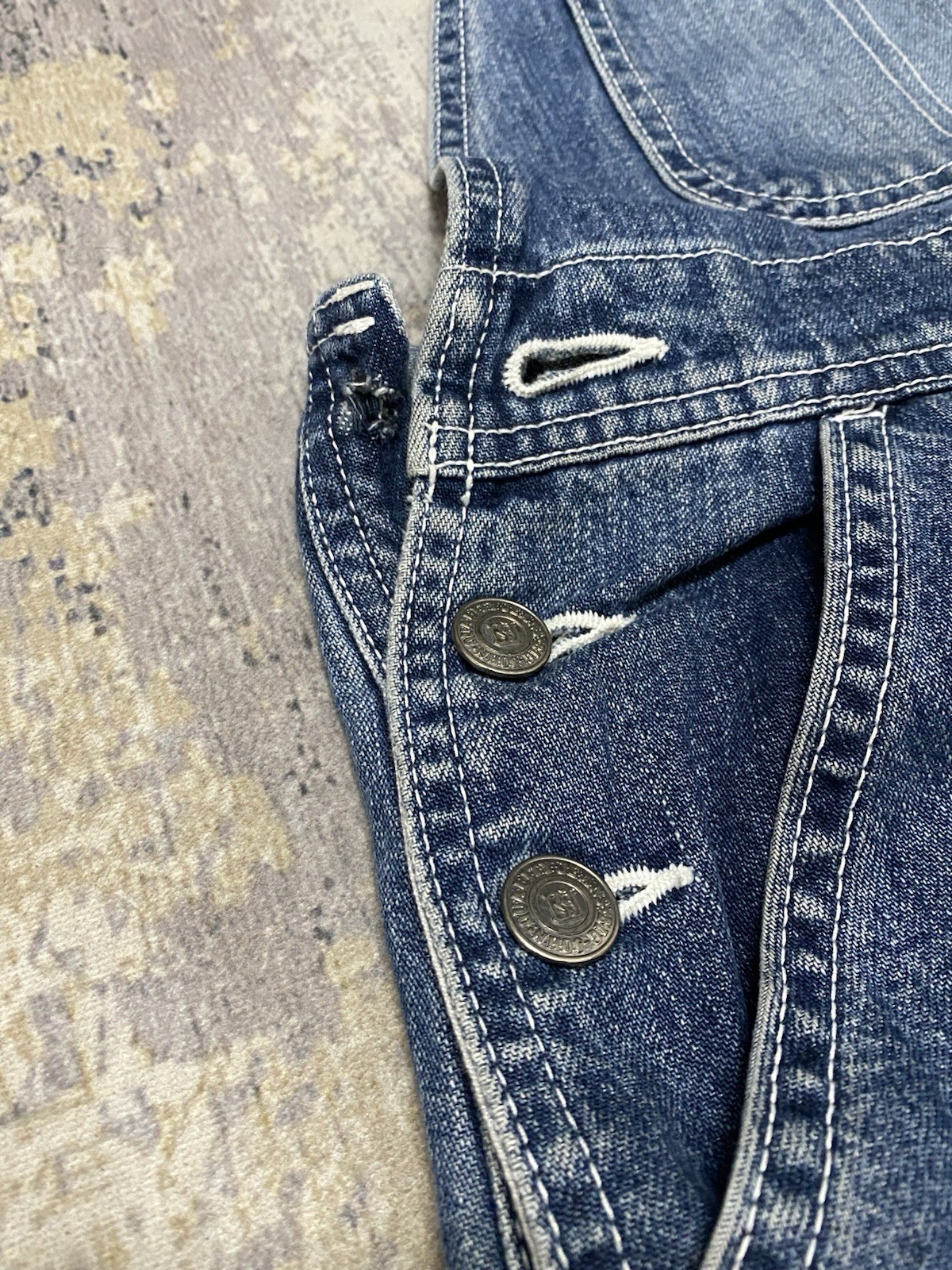 Vintage 90s Big Mac Lowback Overalls Sanforized Denim Size 32 Medium