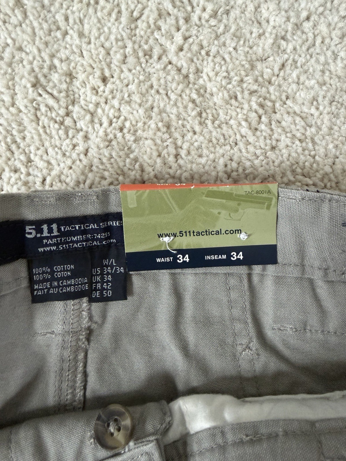 5.11 Tactical Pant 34×34 Khaki New with Tags