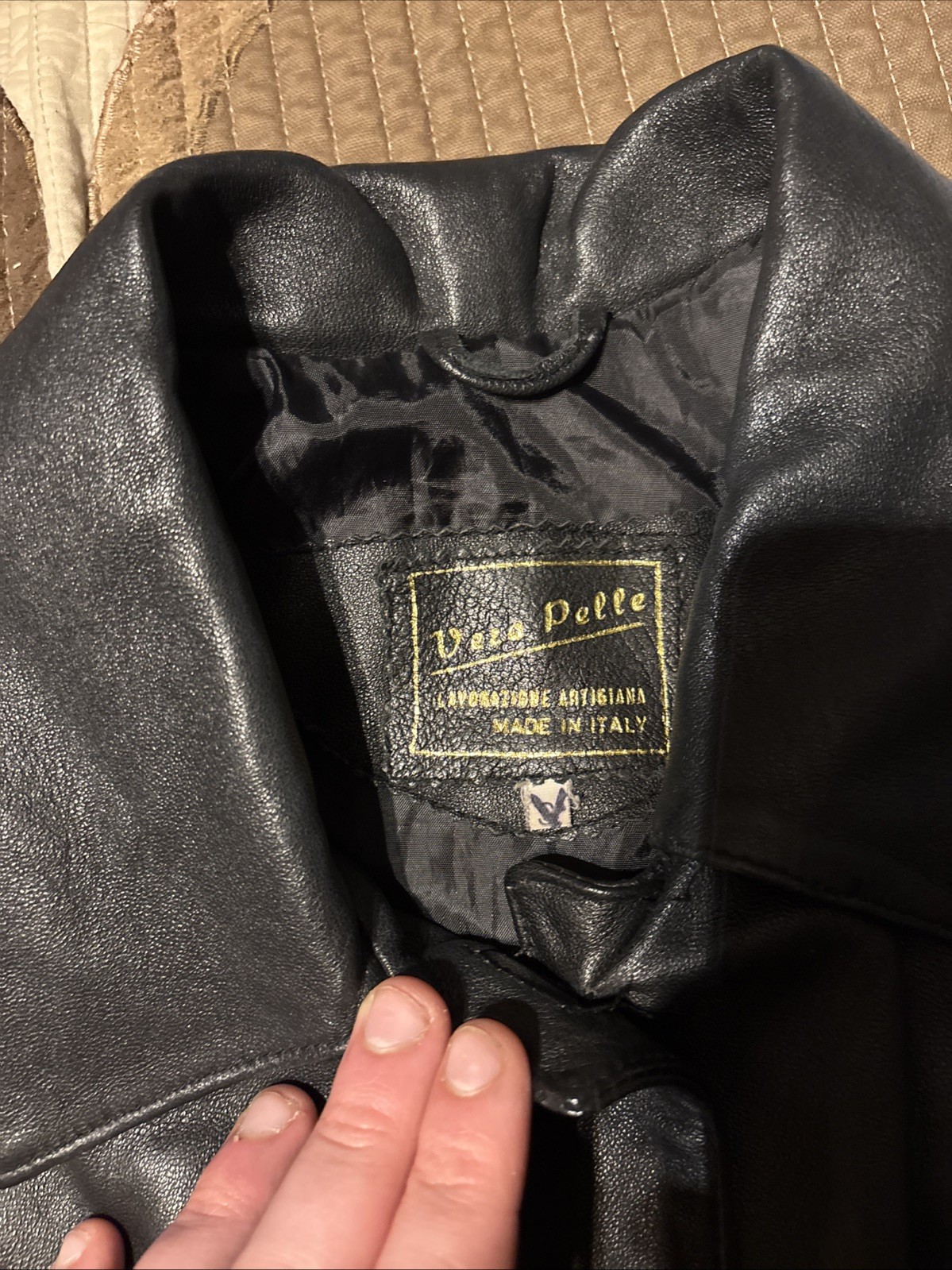 Veca Delle Vintage Black Leather Trench Coat (SIZE IS UNKNOWN!!!)