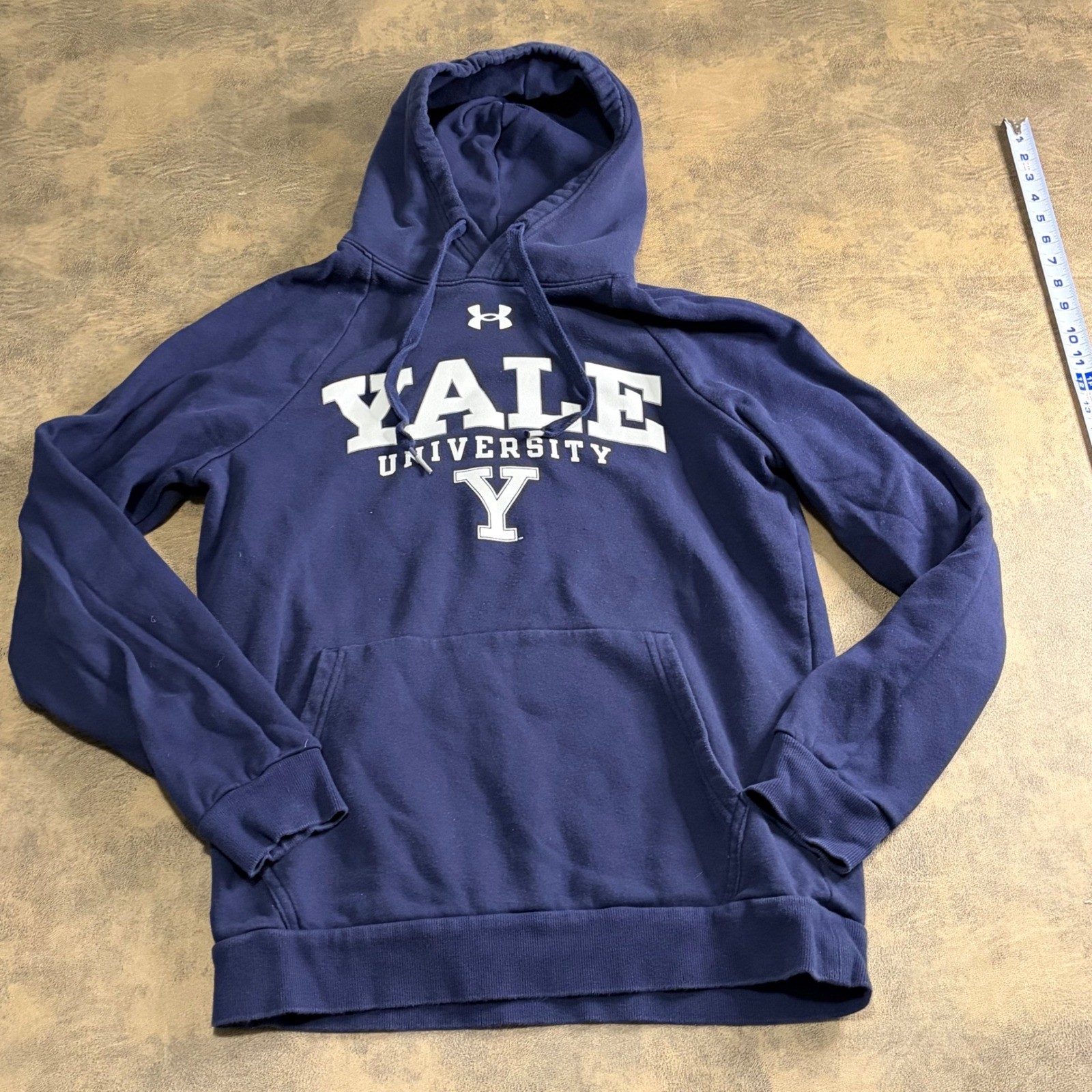 Under Armour Hoodie Mens Small Navy Blue Yale University Pullover UM0709