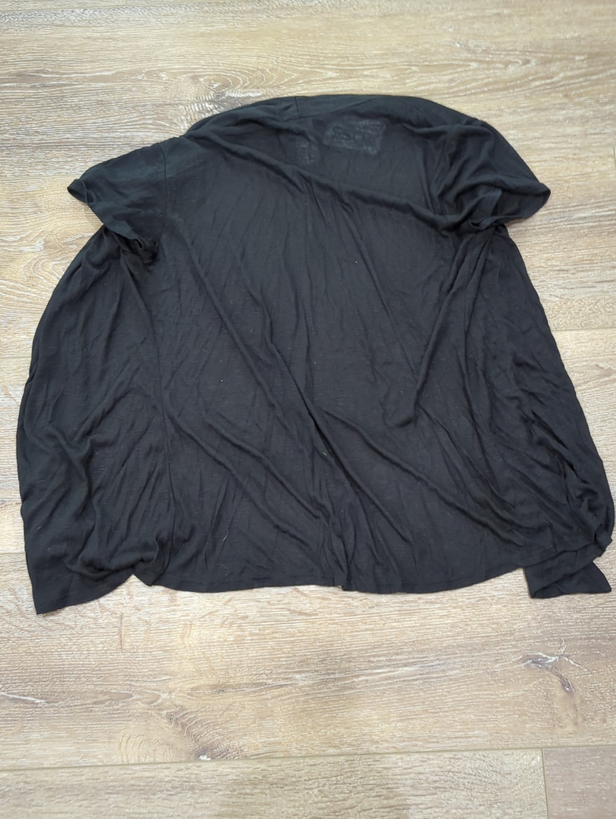 JKLA Open Front Light Weight Cardigan Black Size Medium Sheer Short Sleeve