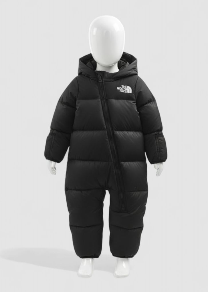 The North Face Baby Black 1996 Retro Nuptse Down Snowsuit One Piece Size 12-18M