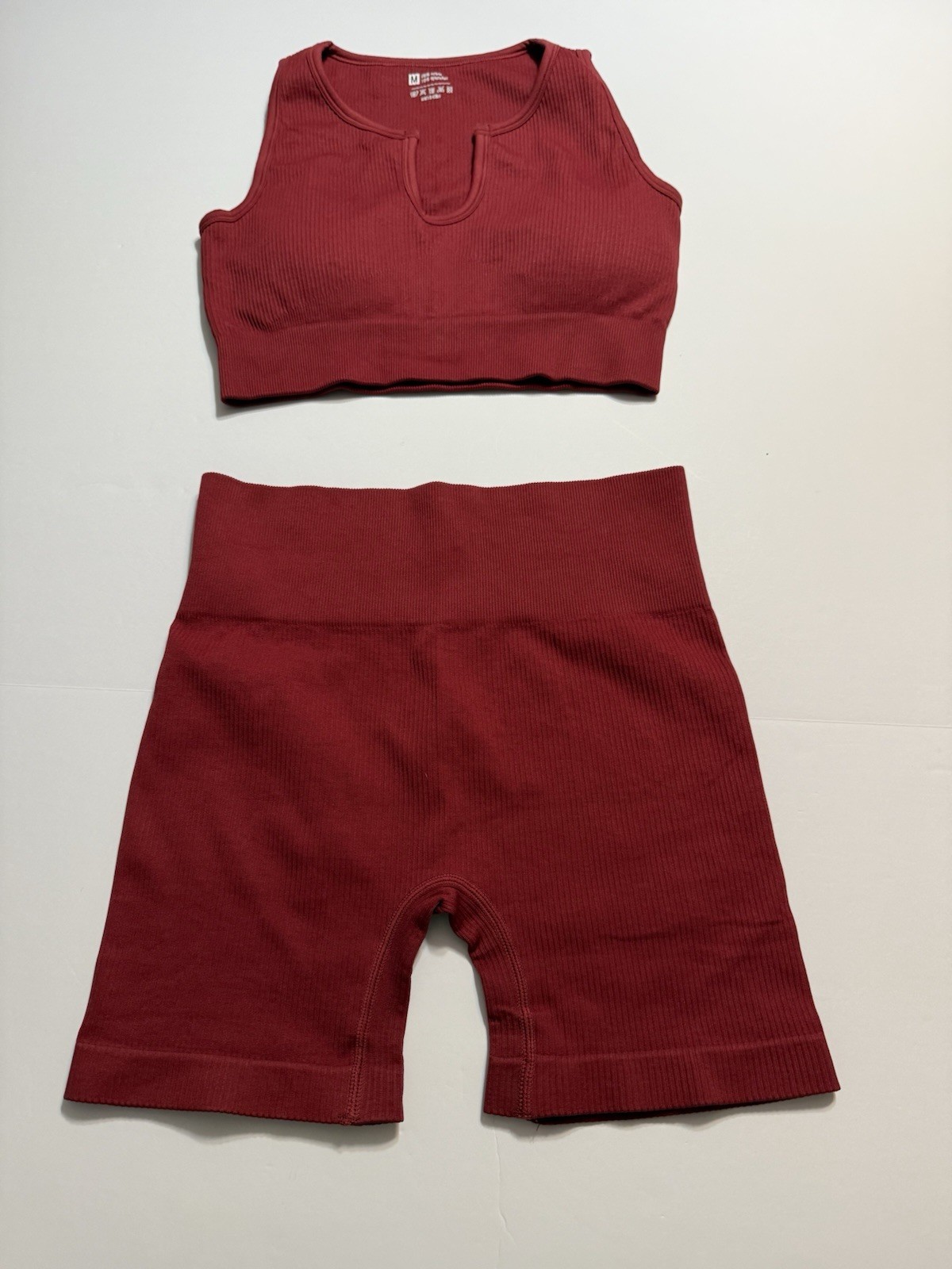 OQQ High Waist Shorts And Sports Bra Exercise Set Size Medium