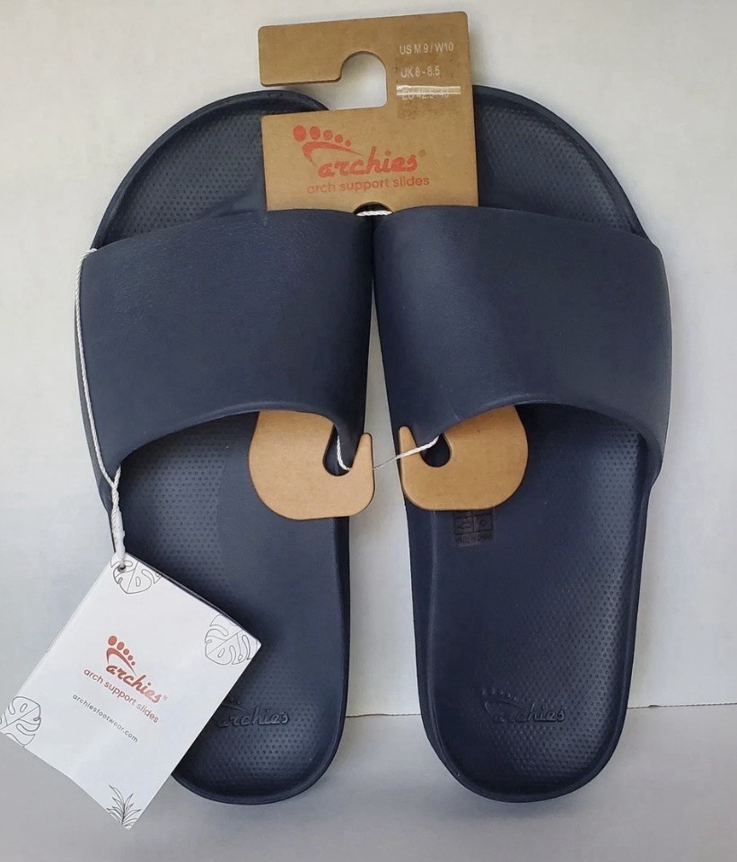 Archies Arch Support Slide Sandals Unisex Navy Blue Men’s Size 9 Women’s Size 10