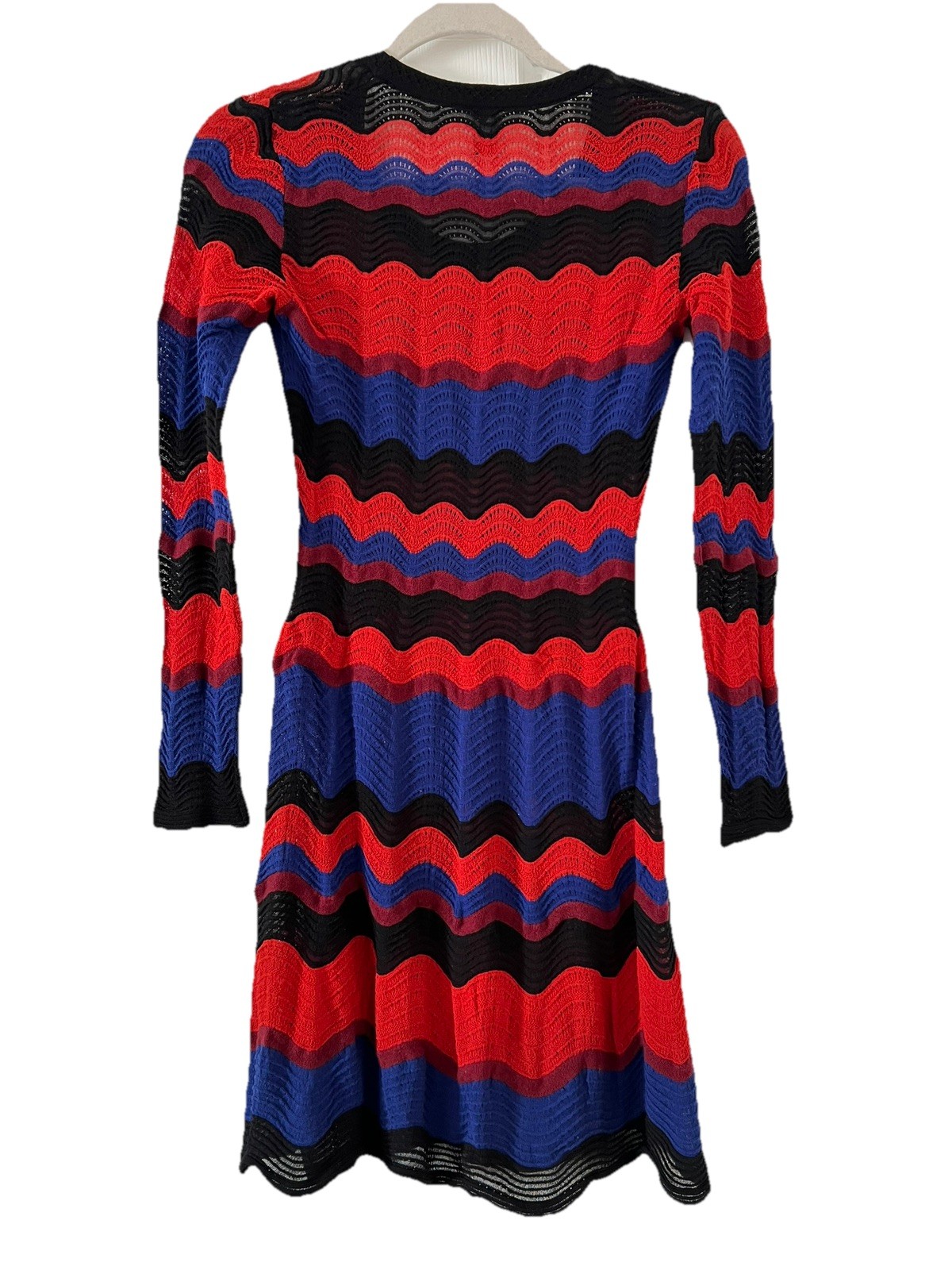 Missoni Knit Long Sleeve A-Line Orange Blue Black US M