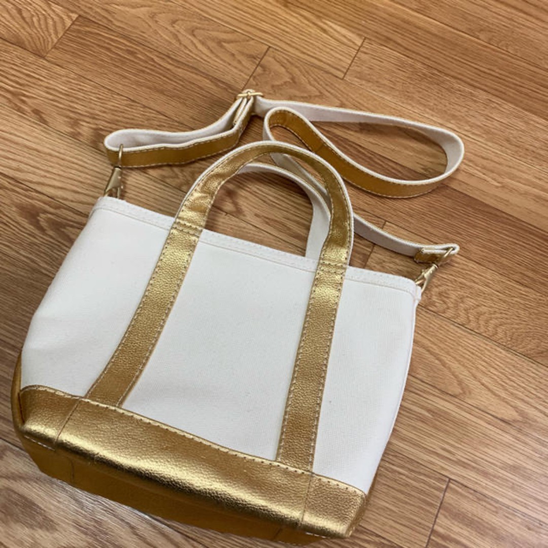 LL Bean Limited Edition Gold Tote Bag S Smoke Free Used, Folded, Free Shipping