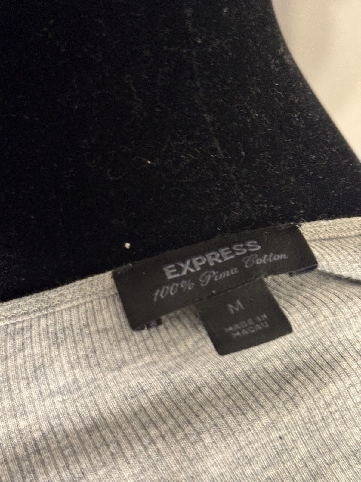 Vintage Express Gray 100% Cotton Knit Scoop Neck Sleeveless Sequin Hem Tank Top