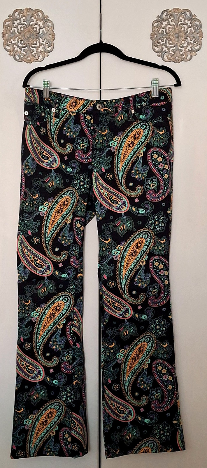 Loudmouth Black/Multi-colored Paisley-print Lightweight Jeans – Size 10
