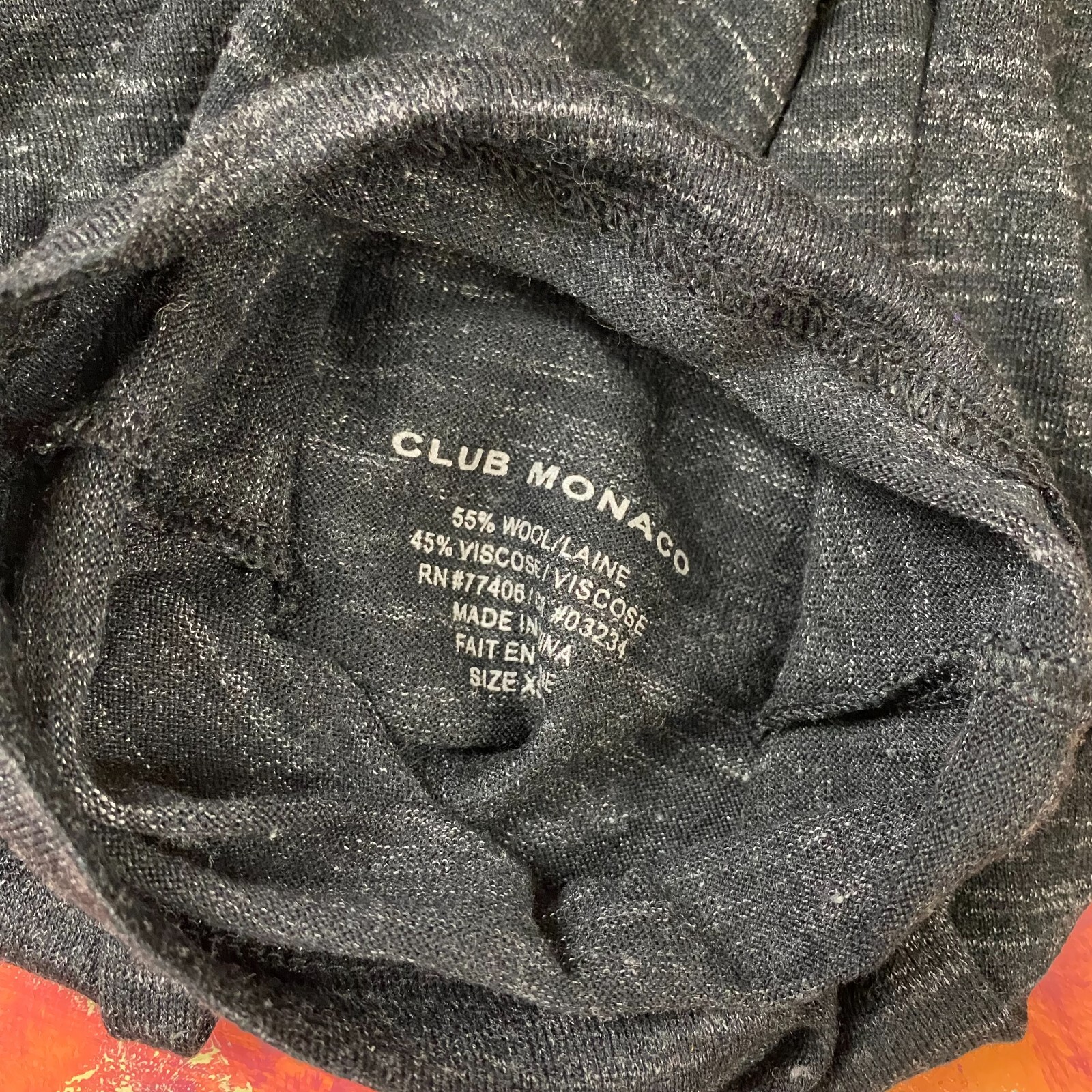 Club Monaco Womens XS Wool Viscose Turtleneck Top Long Sleeve