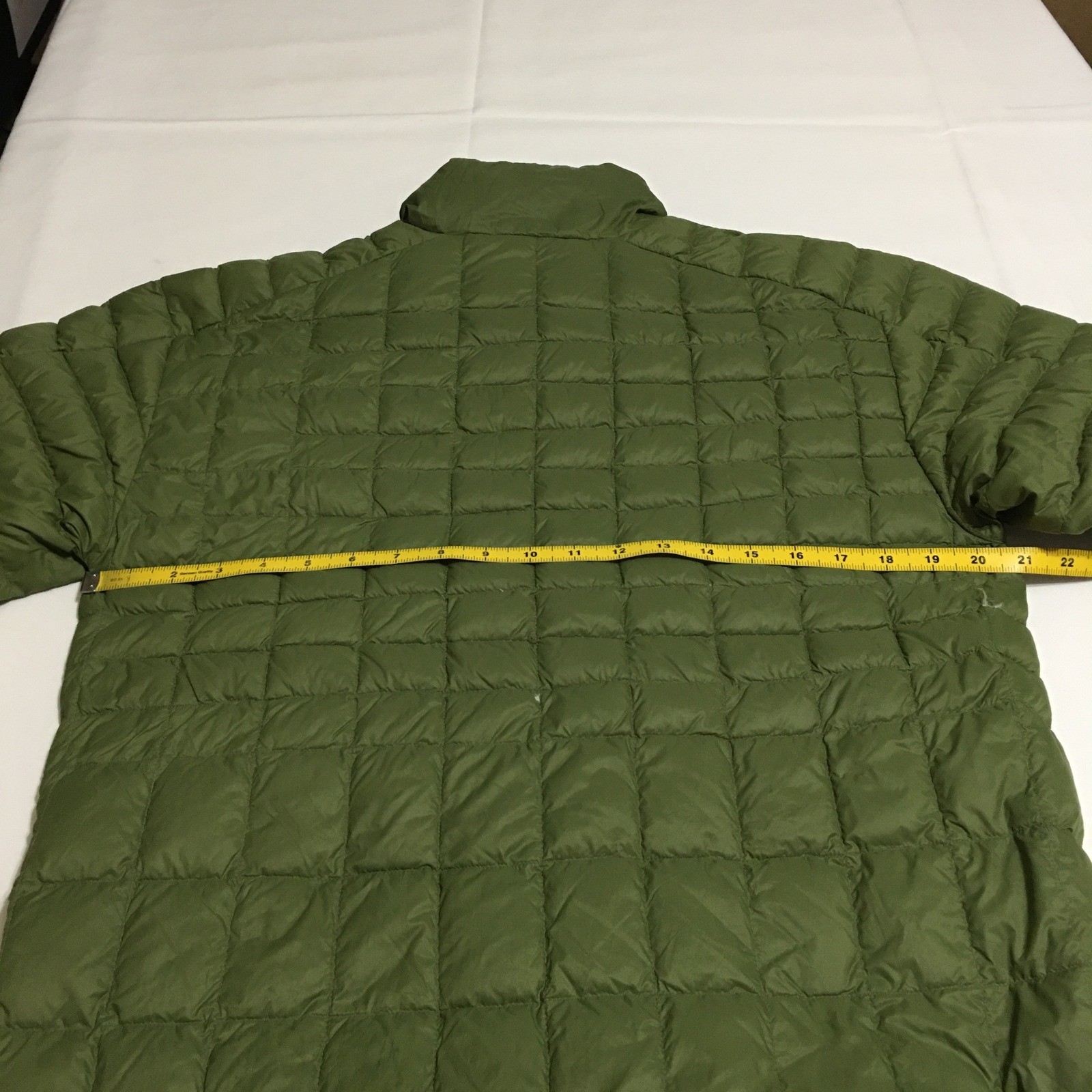 K-Way Puffer Jacket Mens Medium Olive Green Quilted Down Full Zip