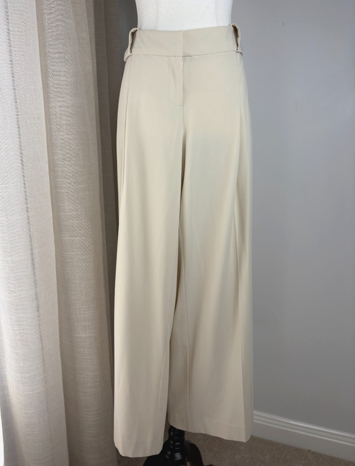 Veronika Maine White Wide Leg Pants Size 14 L Elevated Trousers Womens