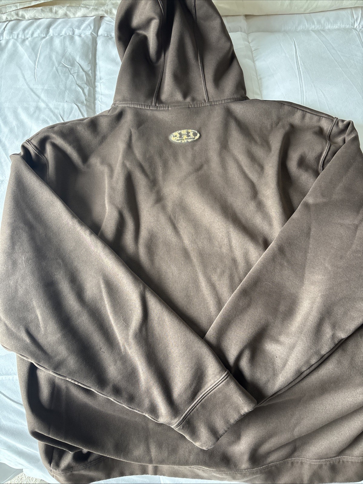 Under Armour Hoodie Mens Large Brown Camo Logo Fleece Lined Hunting Pullover