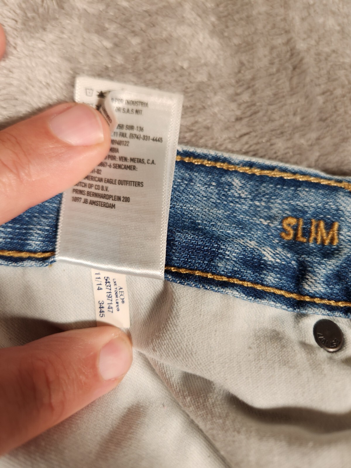 American Eagle Jeans Men’s 28X30 Blue Denim Stone Washed Slim