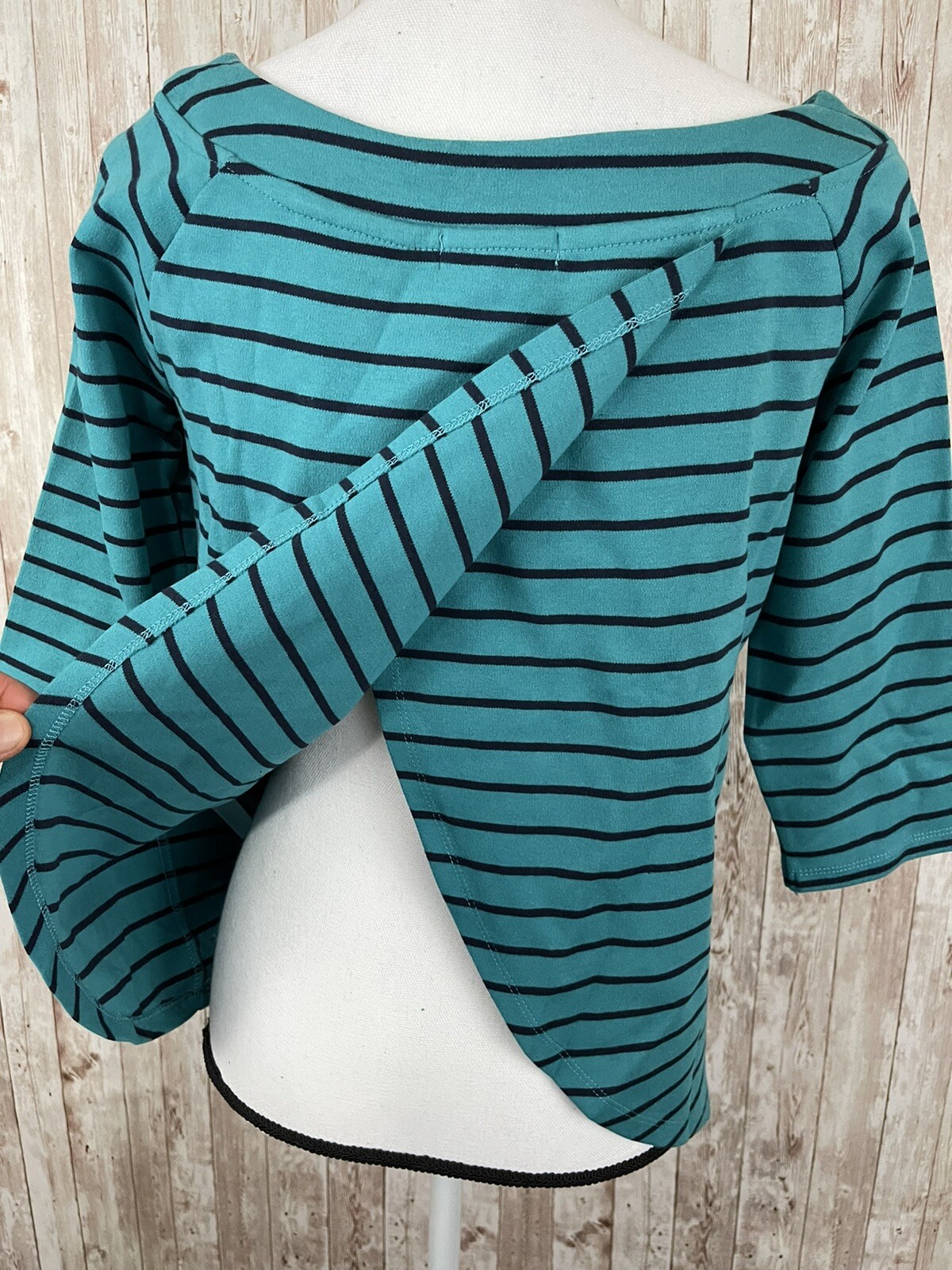 Bonobo Shirt Womens Small Blouse Blue Striped Sweater Pullover N136