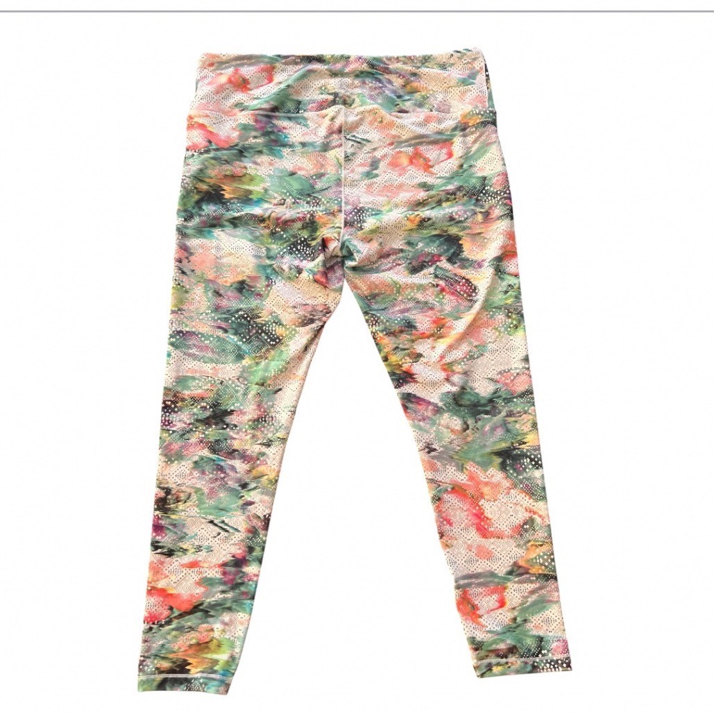 Prana Womens XL Multicolor Abstract Print High Rise Yoga Athletic Leggings
