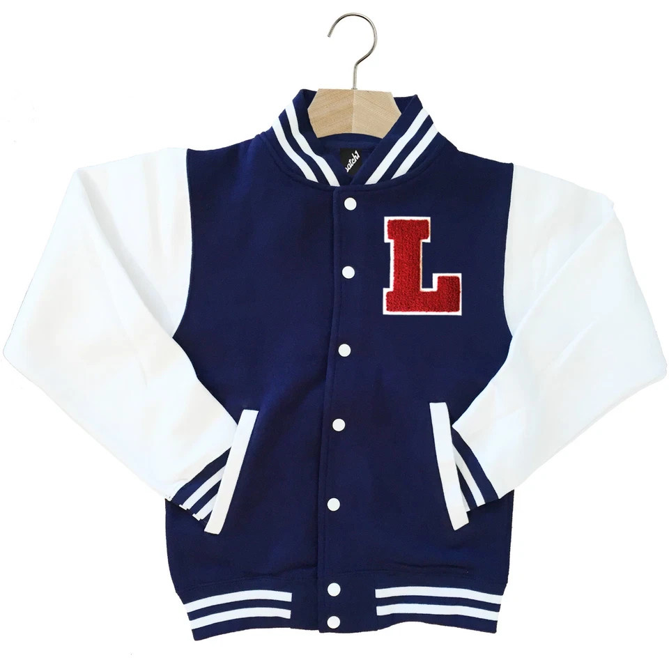 CLASSIC VARSITY BASEBALL JACKET UNISEX PERSONALIZED GENUINE US G COLLEGE LETTER