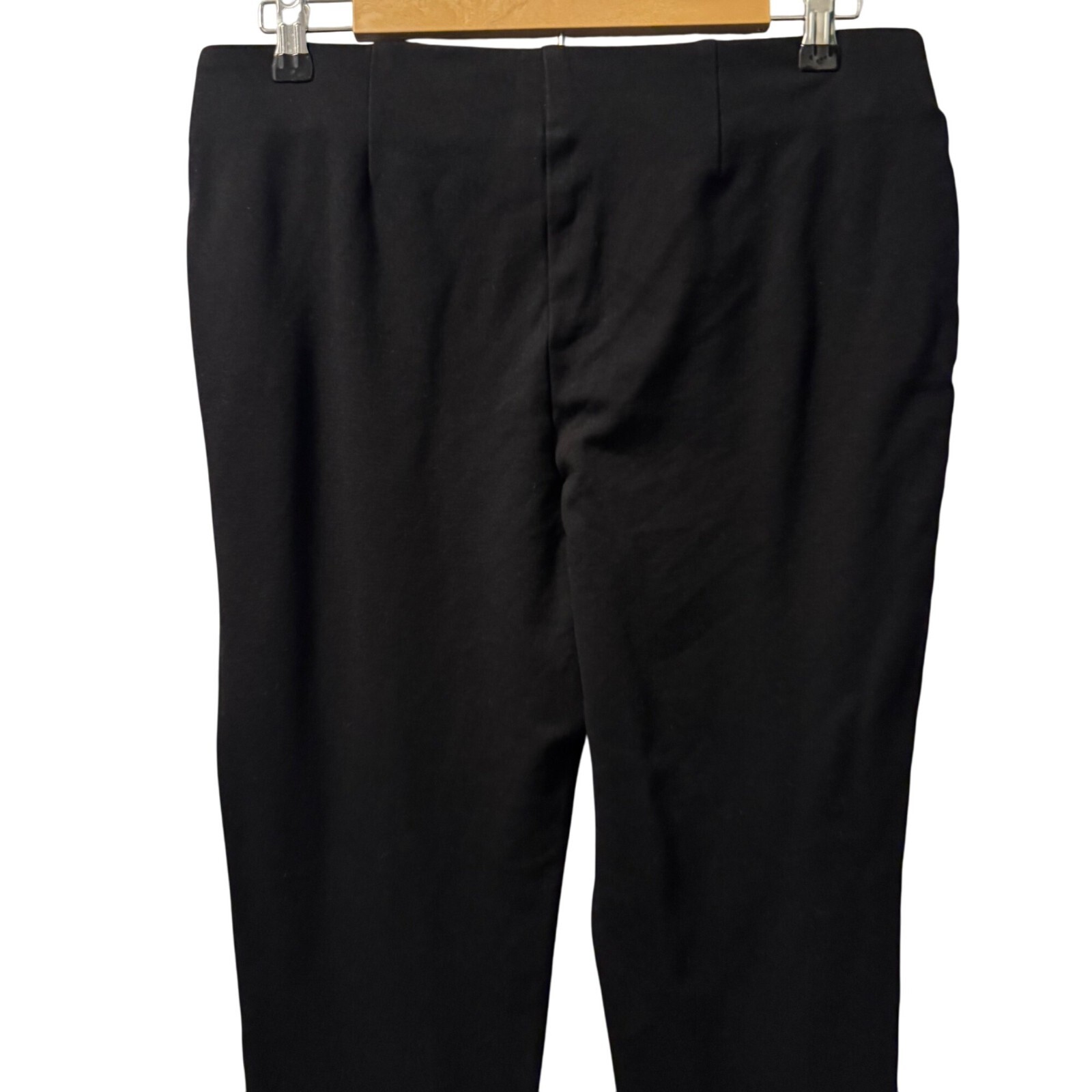 Chicos Black Ankle Pants Size Medium Short Rayon/Nylon/Spandex Blend Slim Fit