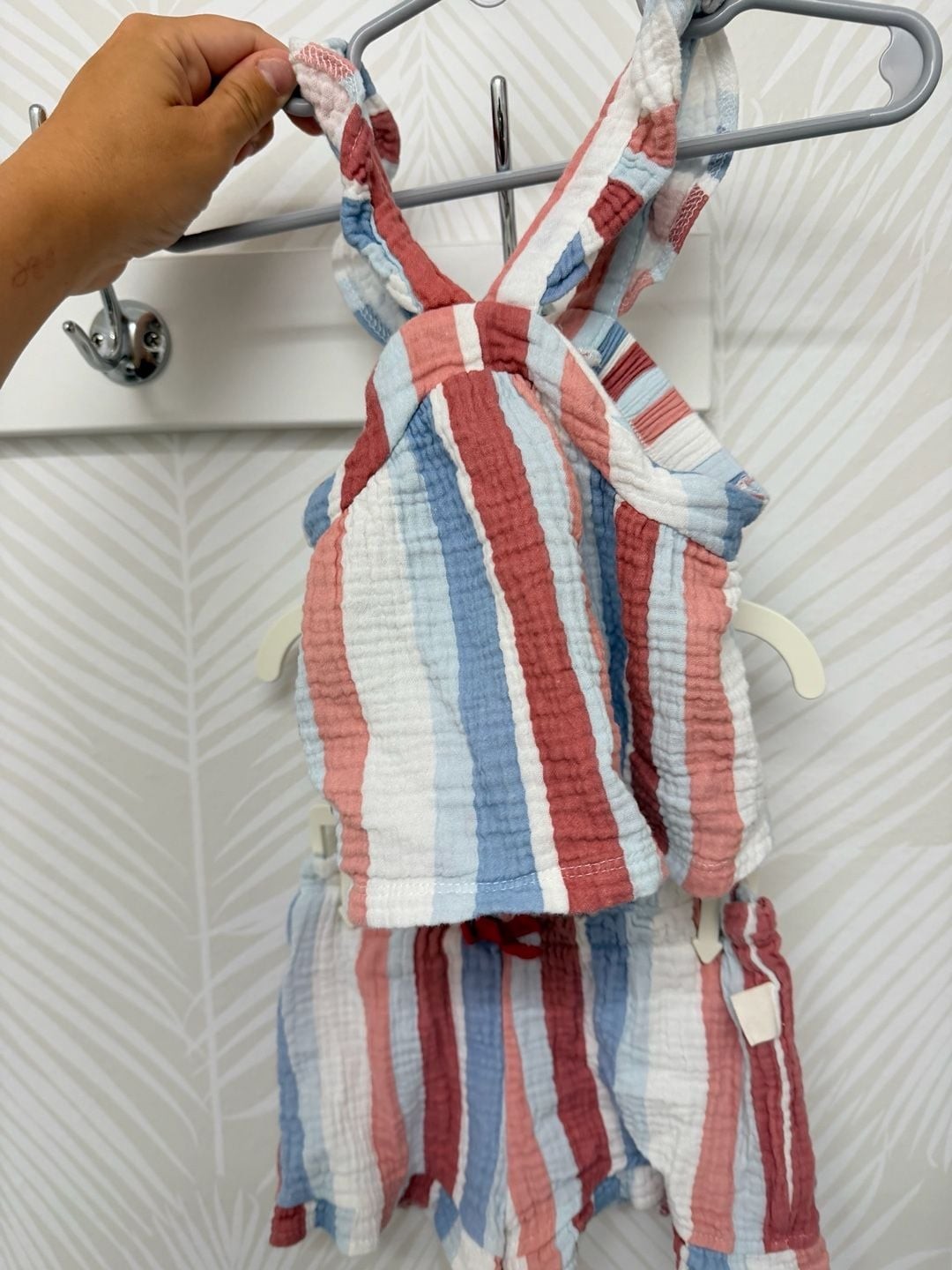 Rabbit + Bear Organic Cotton Muslin Striped Halter Top and Shorts Set