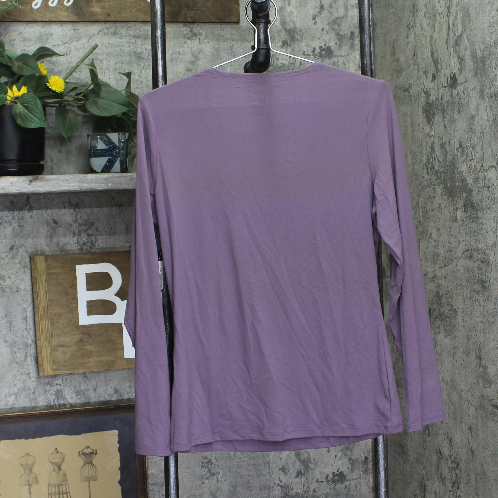 32 Degrees Womens Long-Sleeve Scoop Neck Top Fig Purple L
