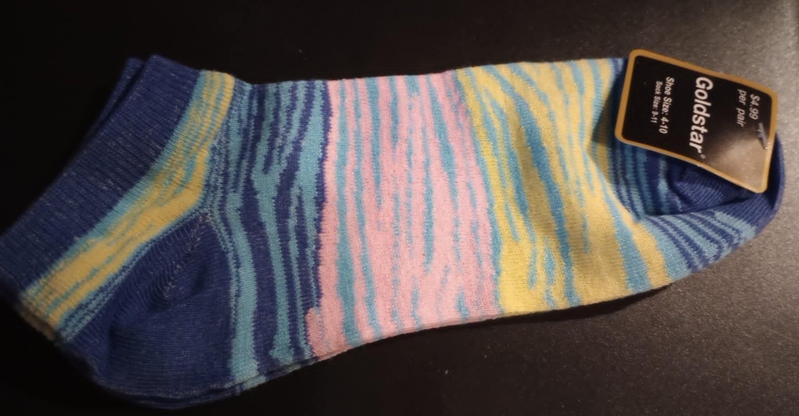 ~ Goldstar ~ Low Cut ~ Zebra ~ Rainbow ~ Shoe Size 4-10 ~ Retail $4.99 ~ NICE!