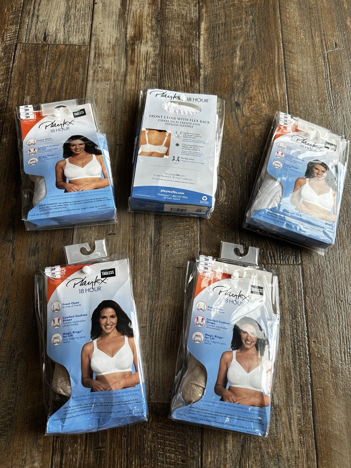 Playtex 18 Hour Wirefree Front Close Full Coverage Support Bra 44C Bundle Lot
