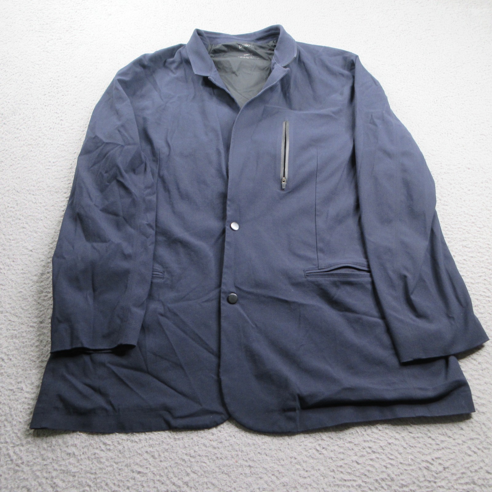 Paskho Sport Coat Blazer Jacket Mens XL Blue Cotton Button Up