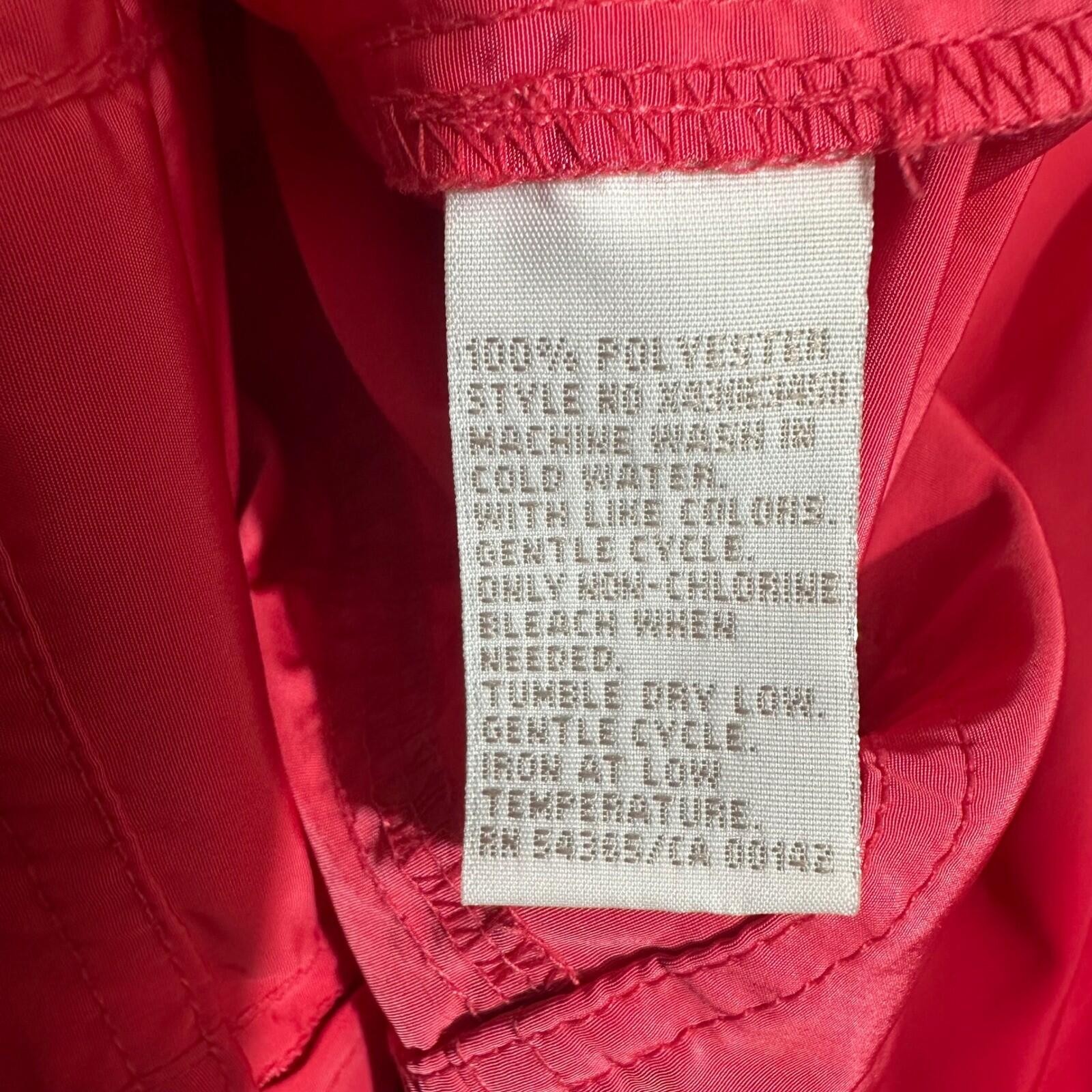 TanJay Jacket Womens 12P Pink Button Front Zip Pocket Funnel Neck Windbreaker