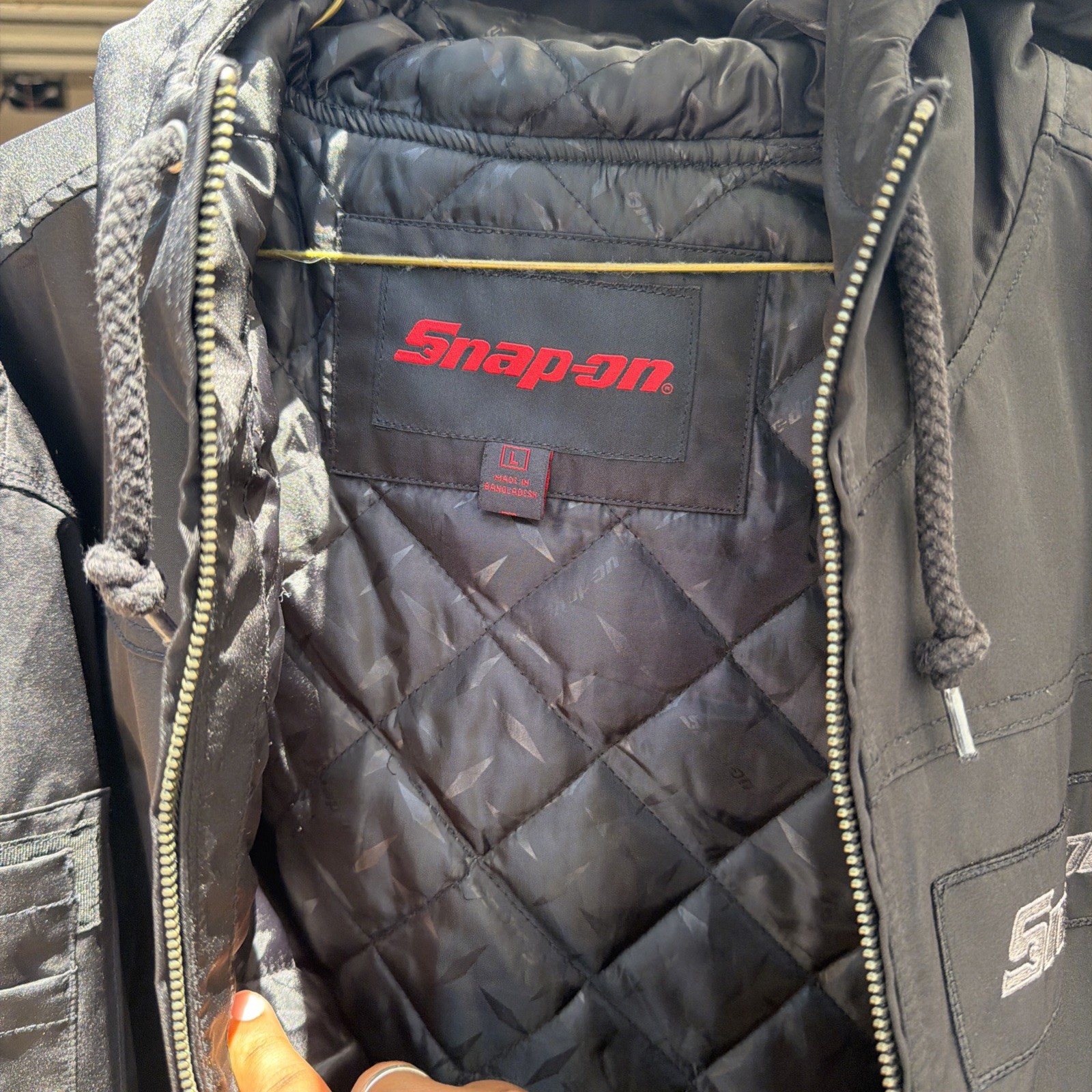 Snap-on Hooded Insulated Work Jacket Men’s 3X Black Quilted Lined Zip Up