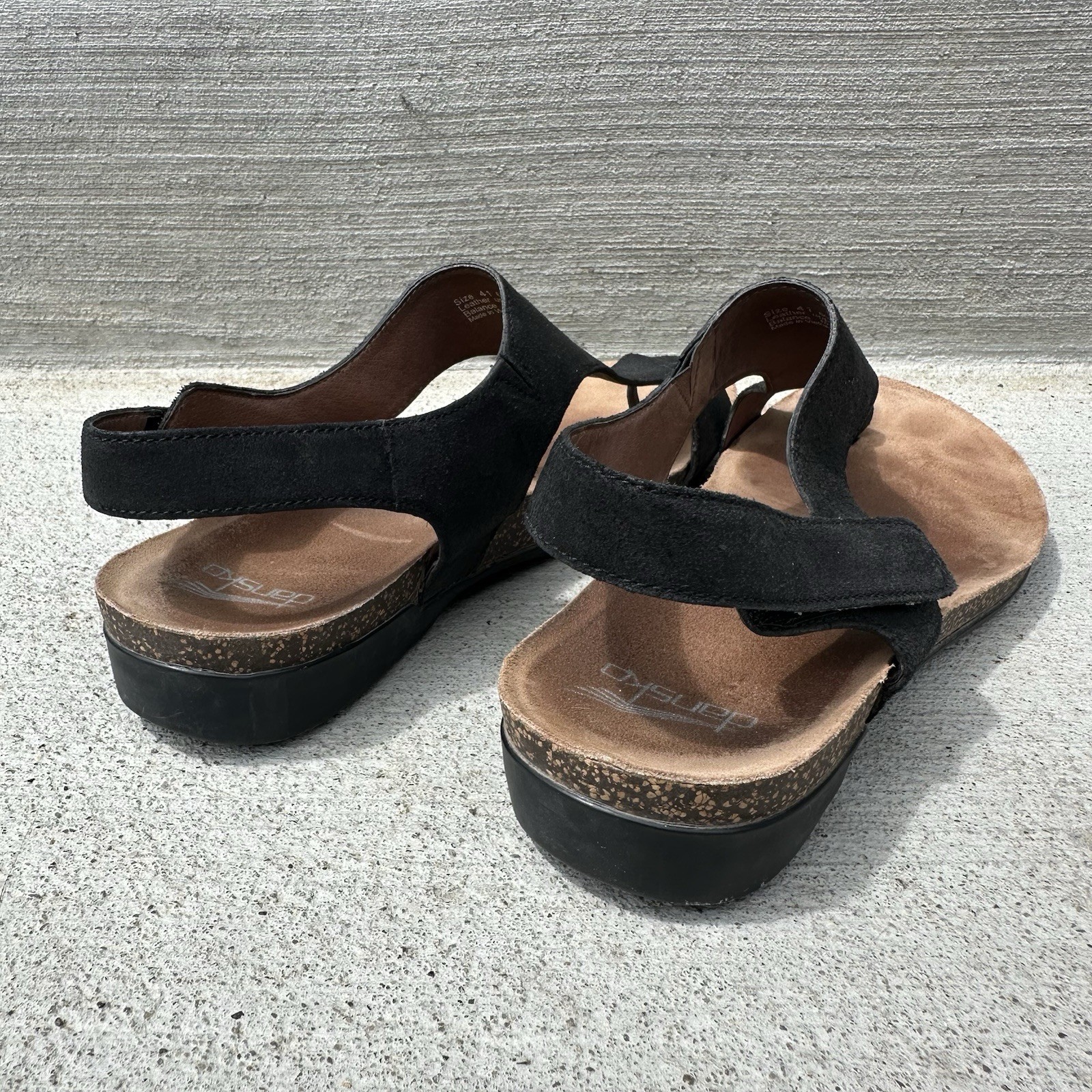 Dansko Reece Full Grain Suede Leather Sandals 6024180200 Black Size 41 / 9.5-10