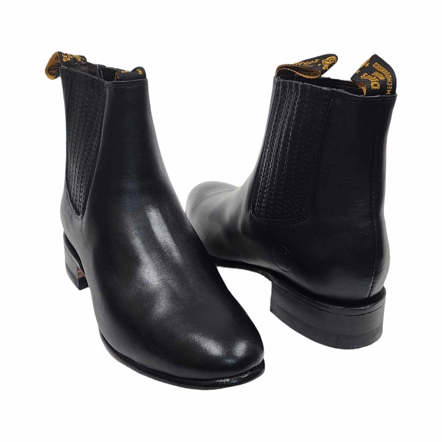 Men’s cowboy genuine leather short ankle solid boots Botin Vaquero Tradicional