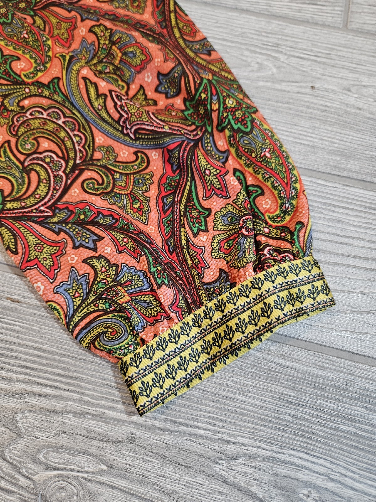 LOFT Womens Blouse Petite Medium Paisley Ballon Sleeves Satin