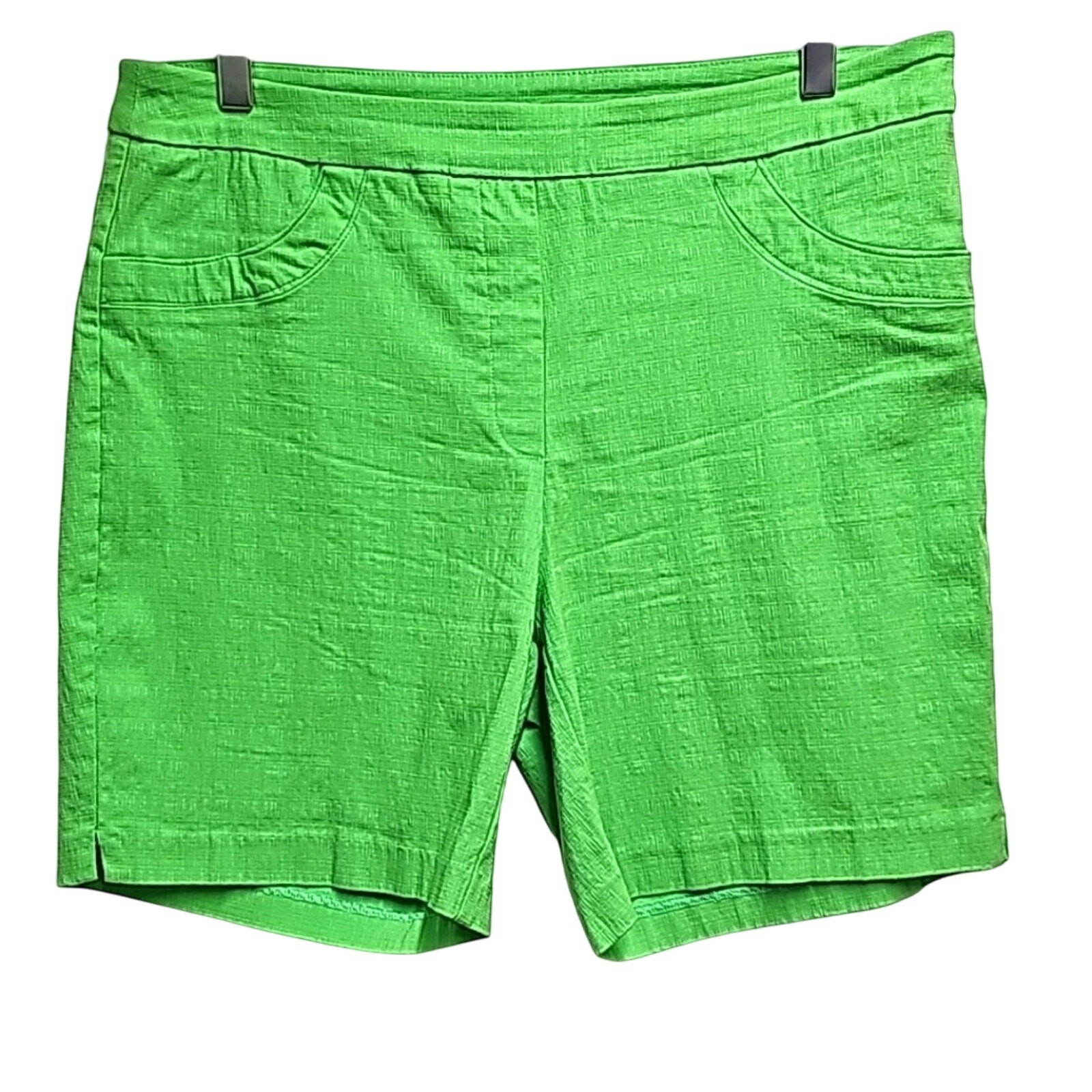 Juniper & Lime Womens Rayon Nylon Spandex Lime Green Stretchy Shorts Size PXL