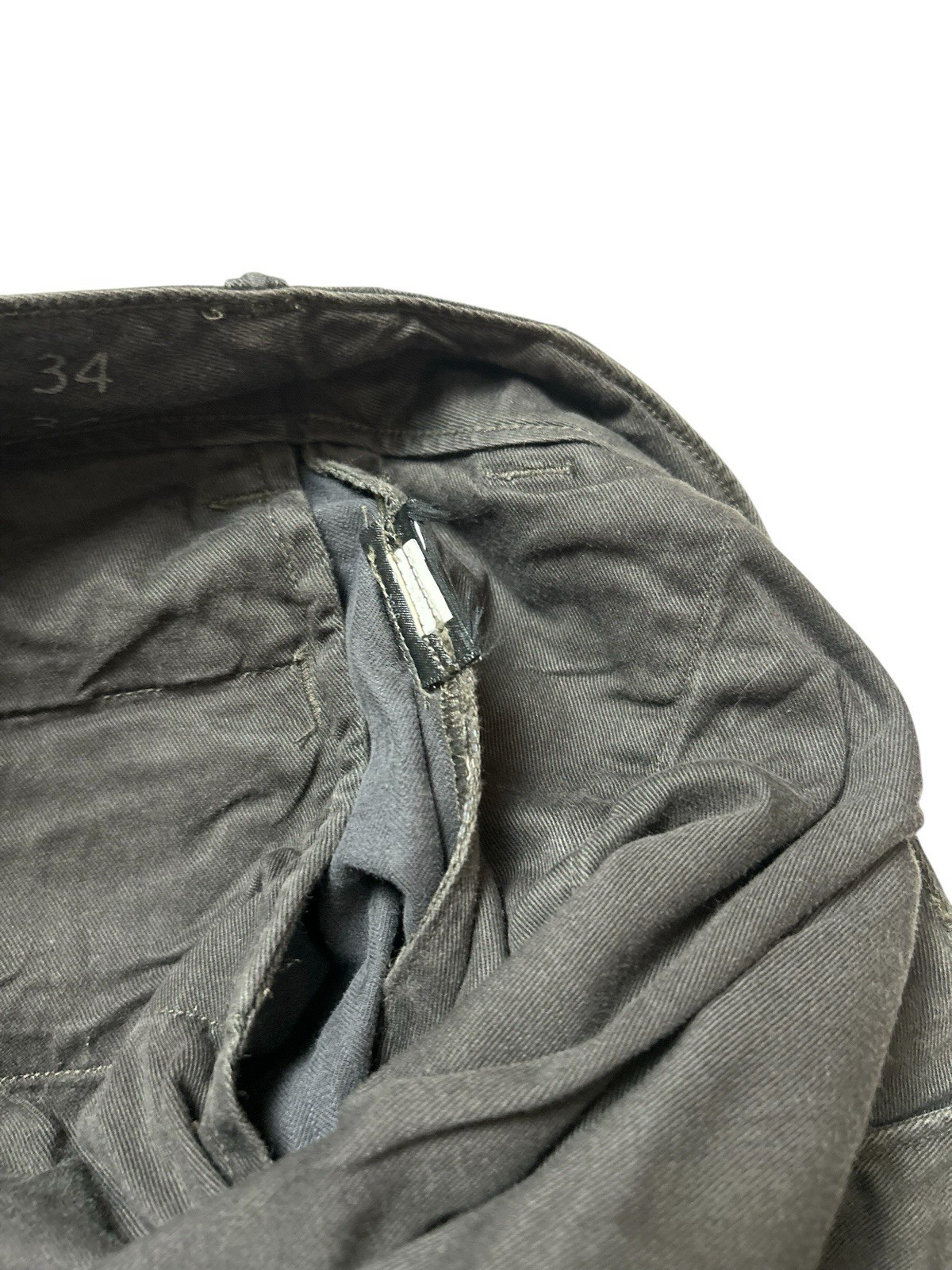 RRL Double RL Washed Black Herringbone Twill Field Trouser Size 34×34 Fit W37