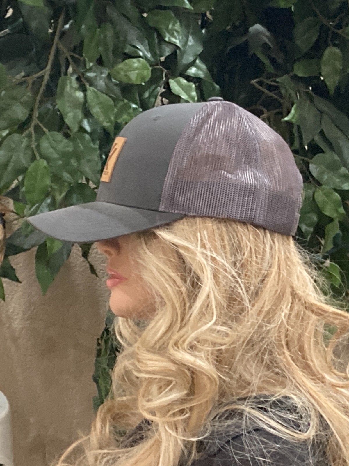Vortex Optics Charcoal Grey Mesh Trucker Hat Cap Embossed Leather Patch