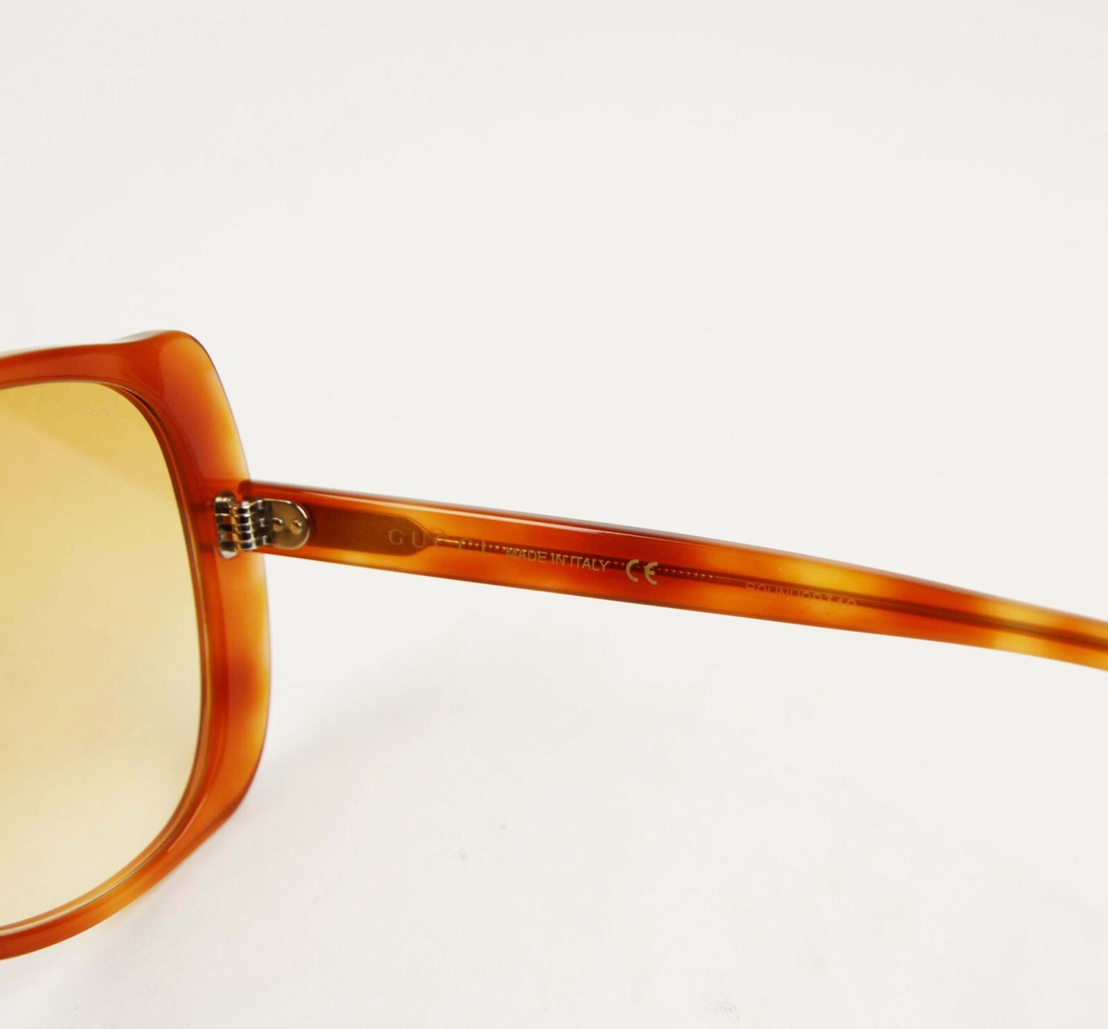 Gucci Orange Tortoiseshell Acetate Large Sunglasses with Logo 558391 2276