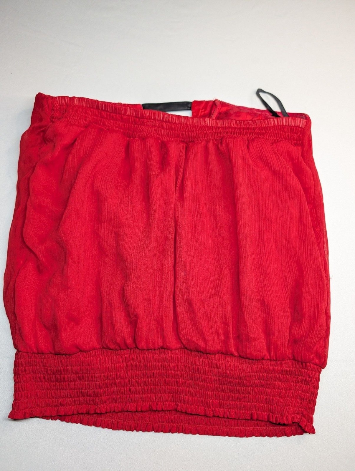 2b bebe Red Smocked Strapless Tube Top