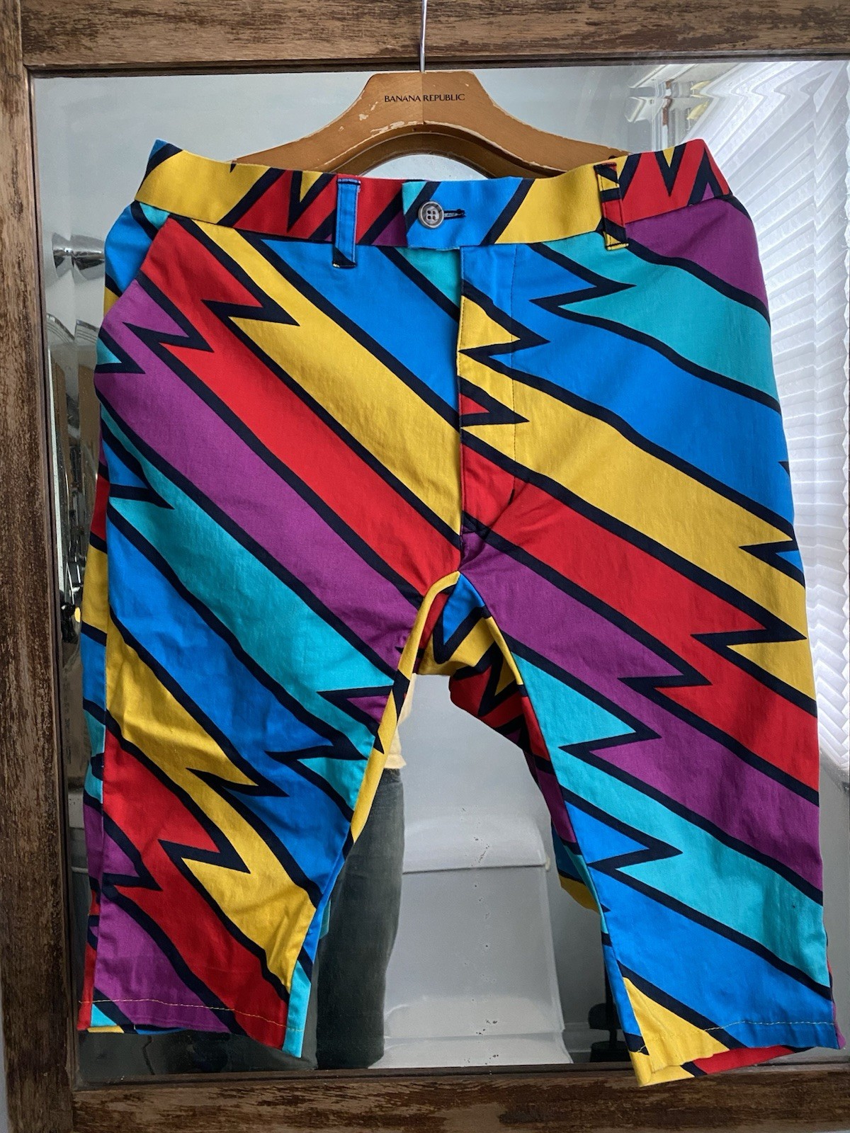 Loudmouth Unisex Multicolor Geometric Shorts Custom Tailored size 31/32 tapered